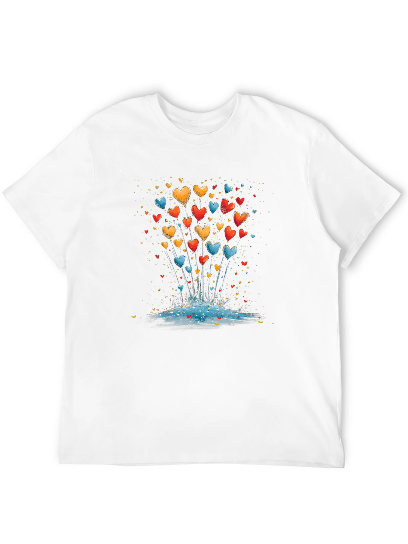 Heart Balloons Graphic Black Tee