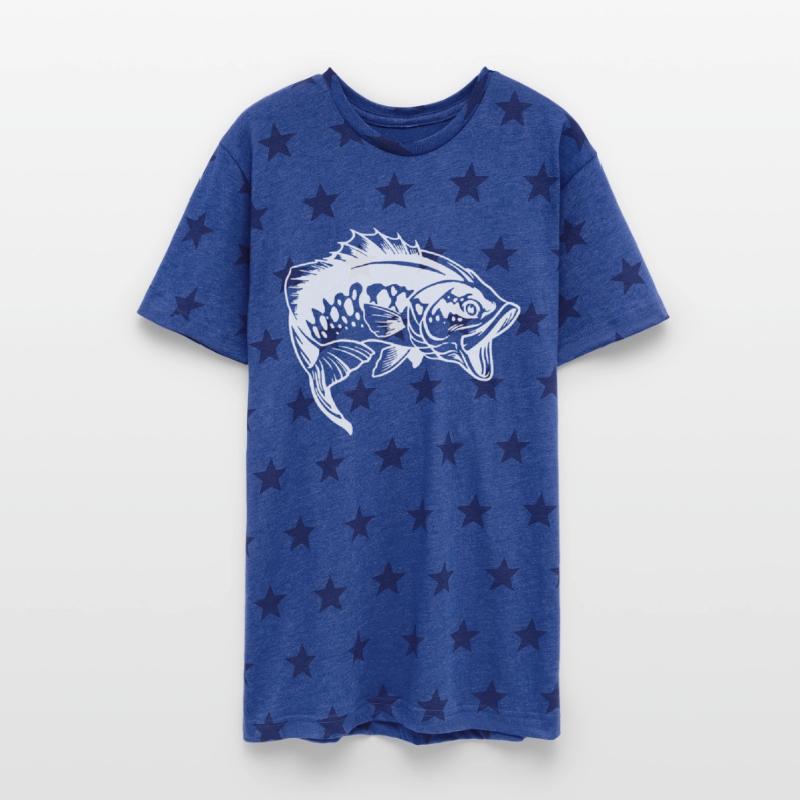 Jumping Bass Fish Bold Line Art Design