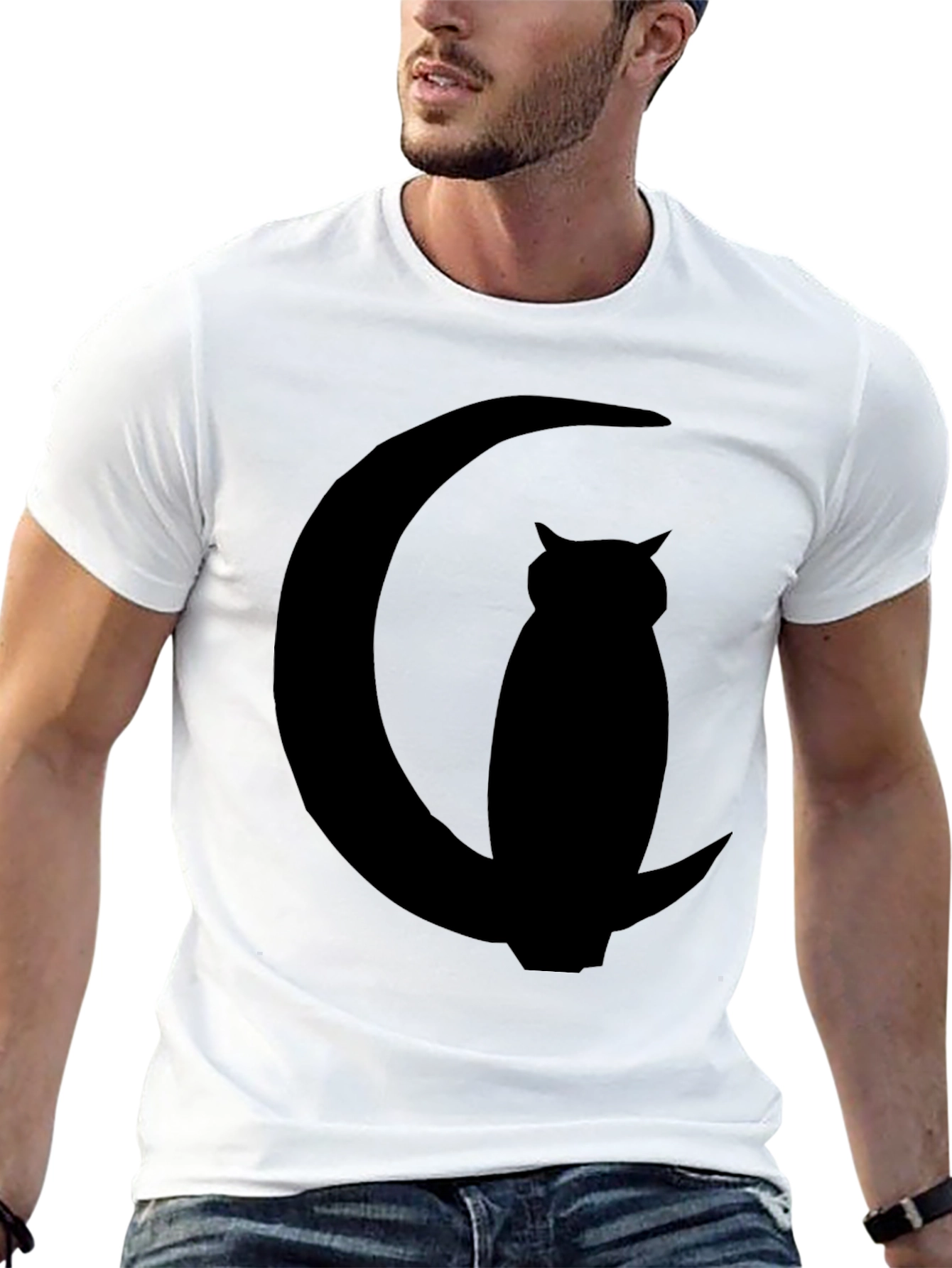 Owl Moon Silhouette T-Shirt - Black Graphic Tee
