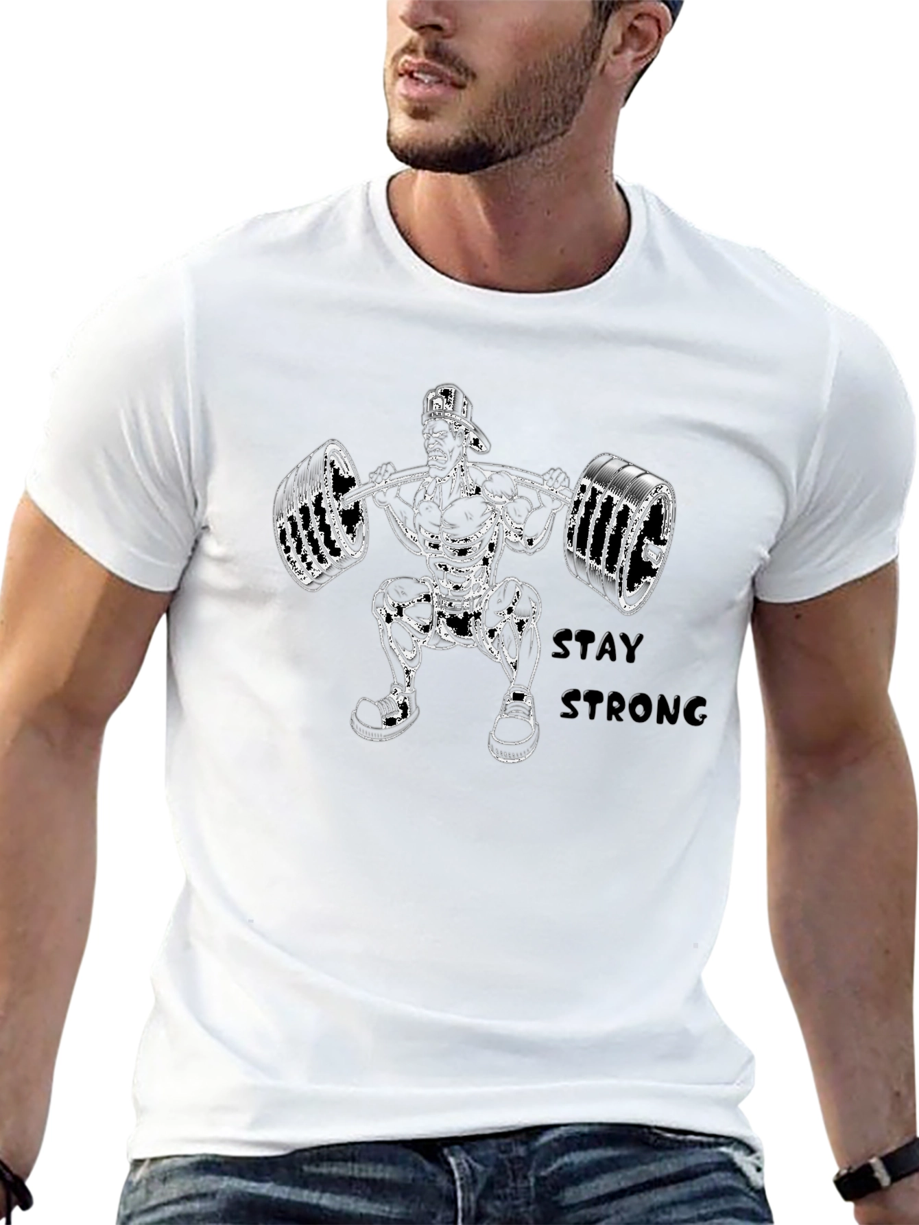 Stay Strong Black Graphic T-Shirt