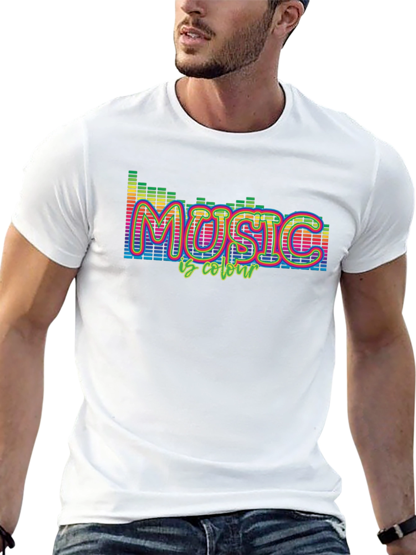 Music Is Colour T-Shirt - Black Cotton Tee
