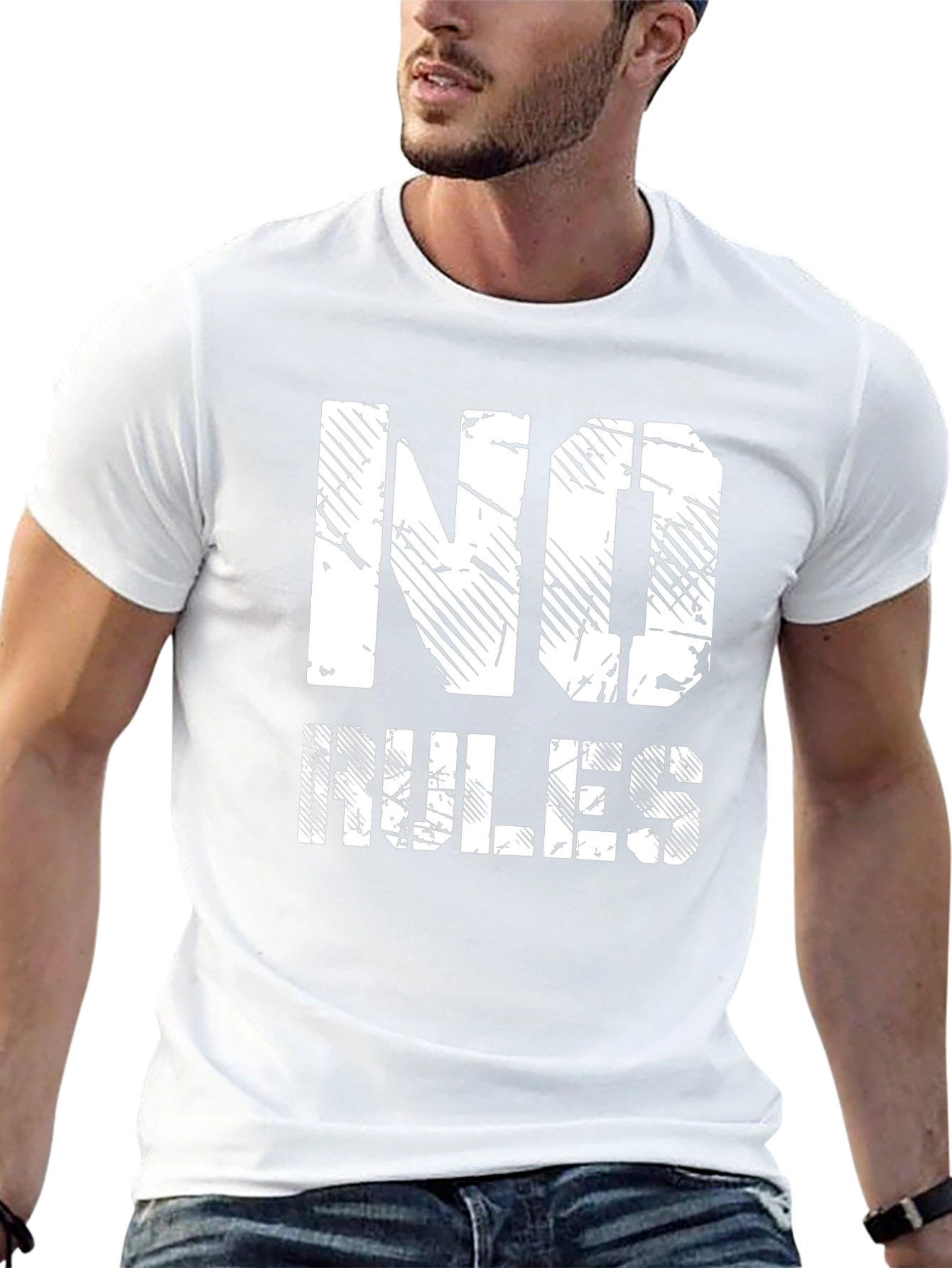 No Rules Graphic Print Black T-Shirt