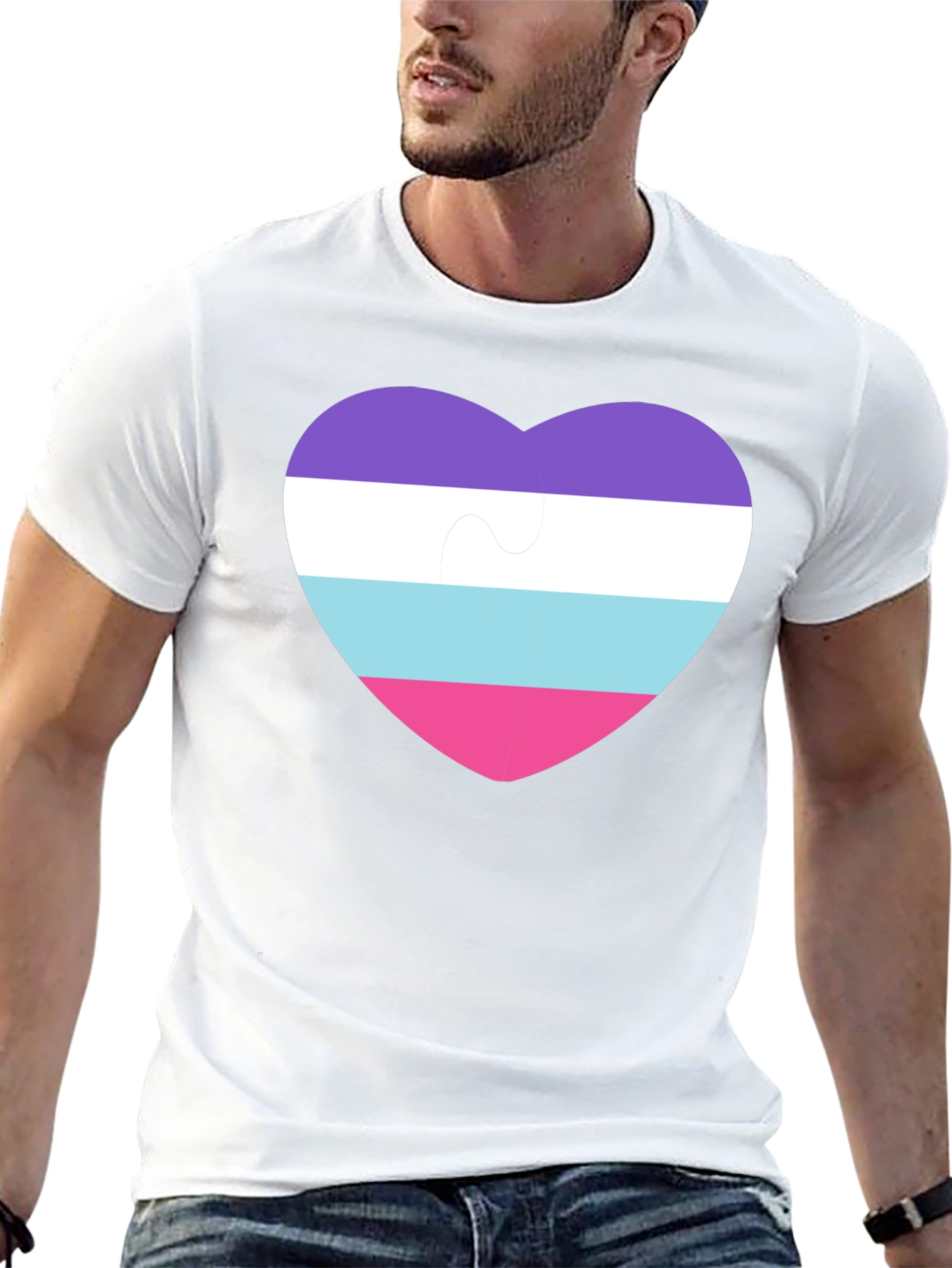 Omni Pride Heart Puzzle Piece T-Shirt