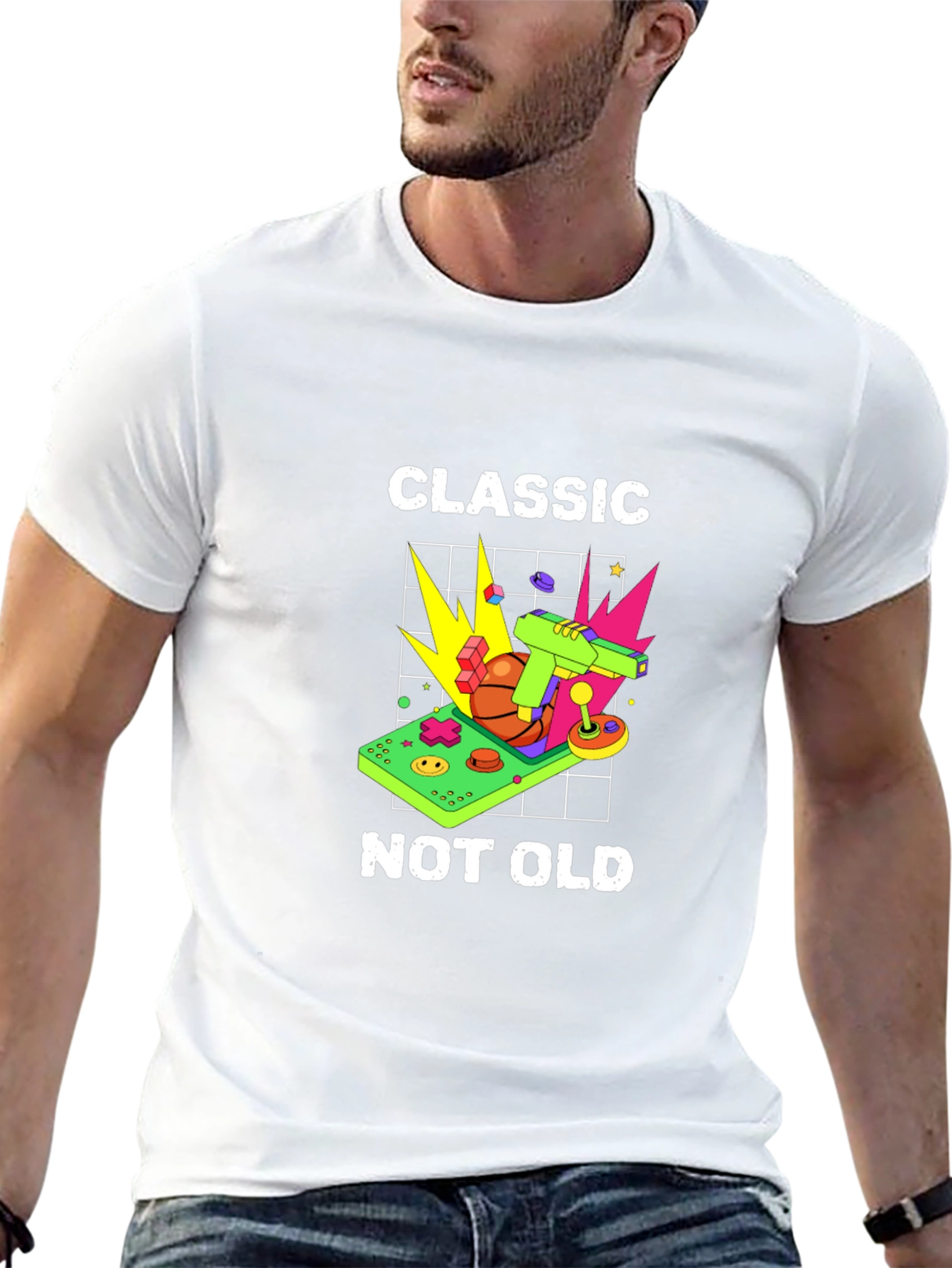 Classic Not Old Retro Game Console Graphic Tee