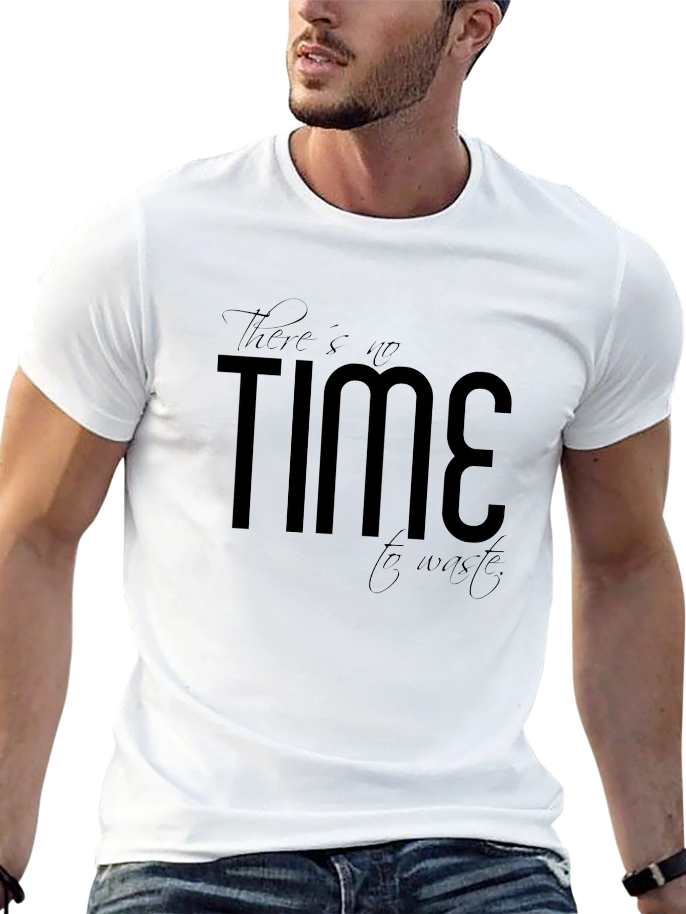 Time to Waste Mens Black Graphic Tee