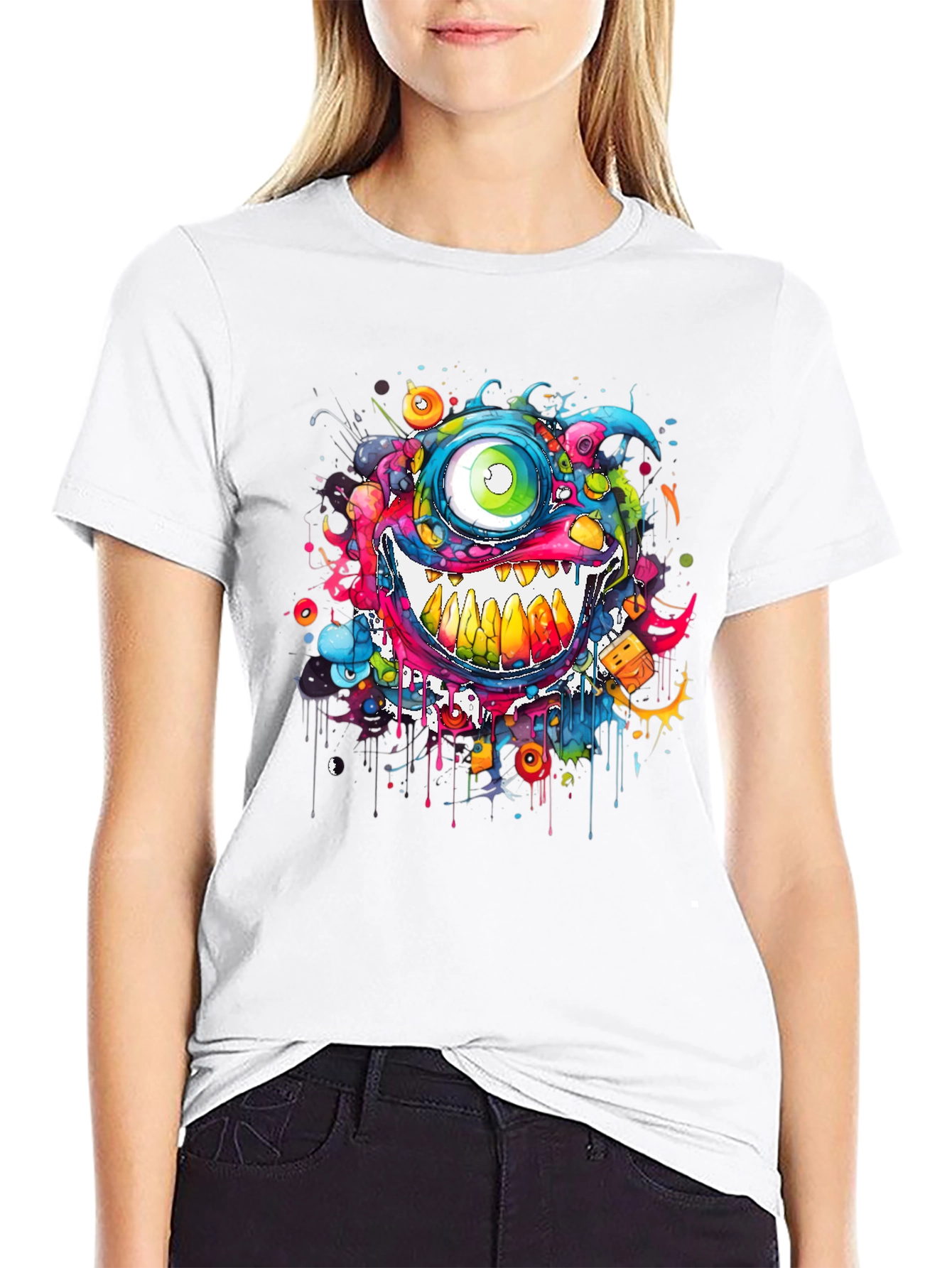 Eye-Popping Monster Graphic T-Shirt