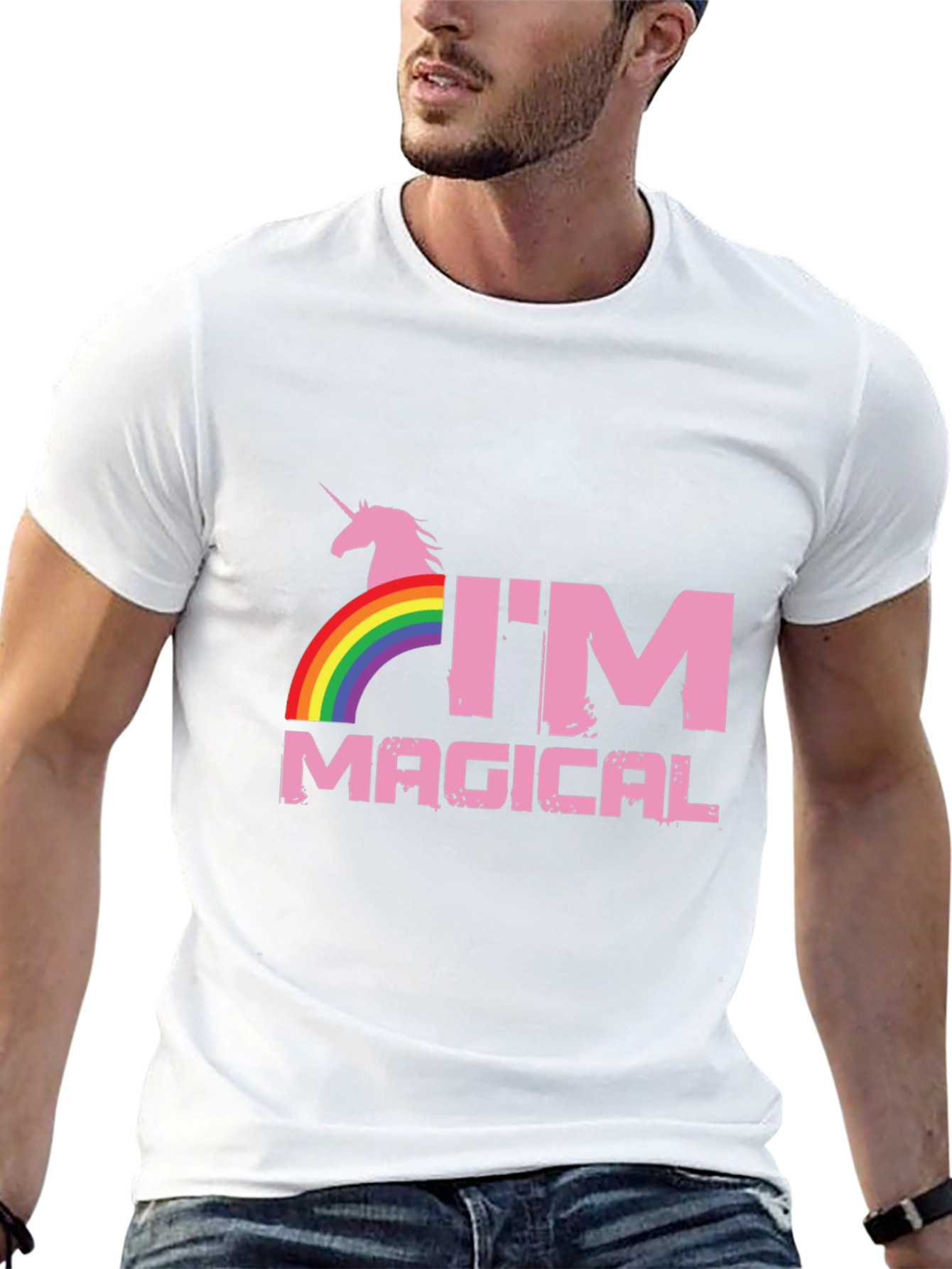 Im Magical Unicorn Rainbow Black T-Shirt
