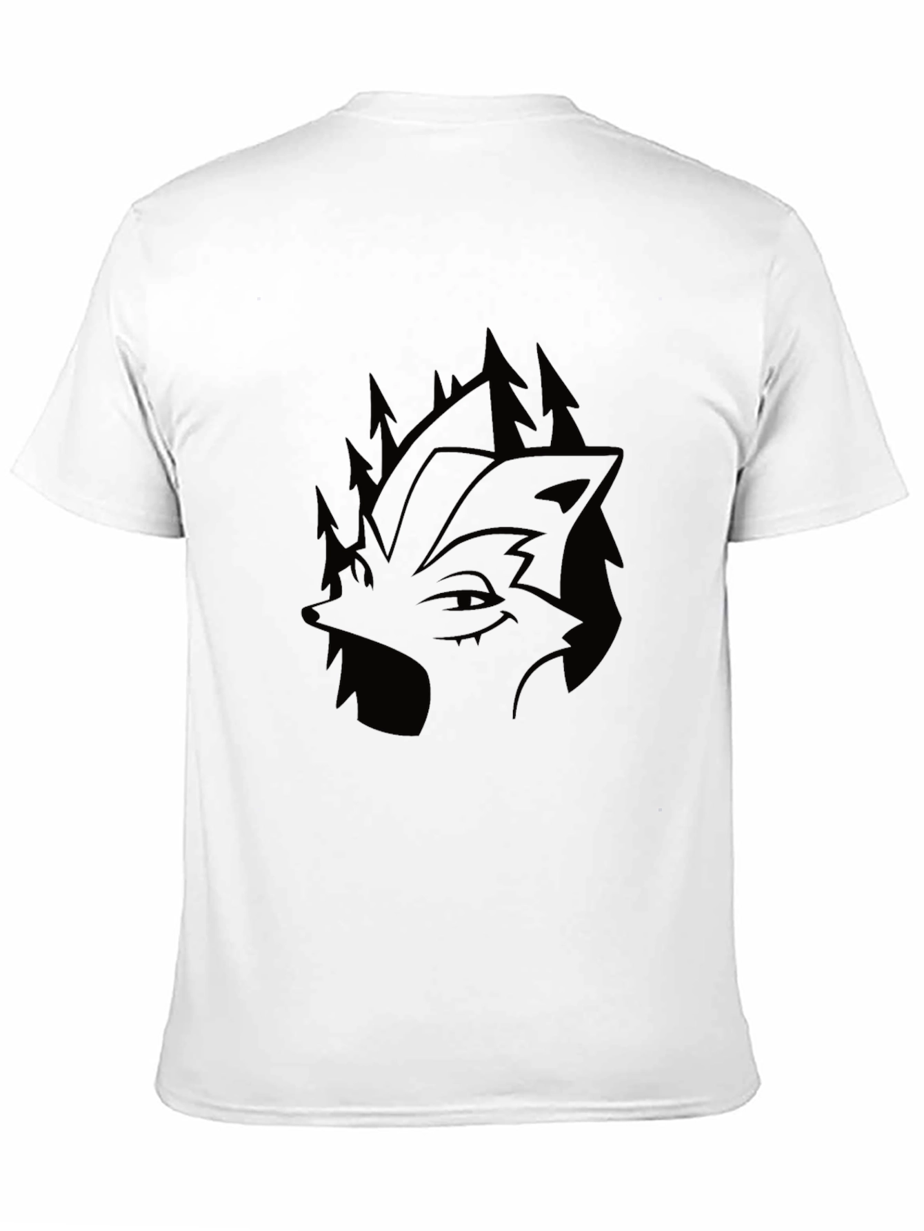 Mens Black Wolf & Forest Graphic Tee