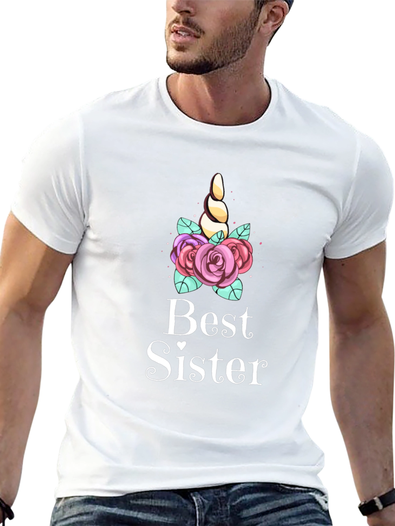 Best Sister Unicorn Tee - Black