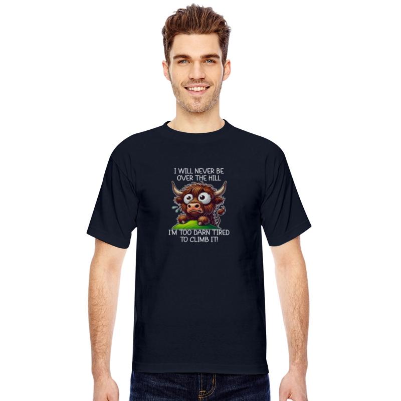 Over the Hill Highland Cow Funny Aging Humor