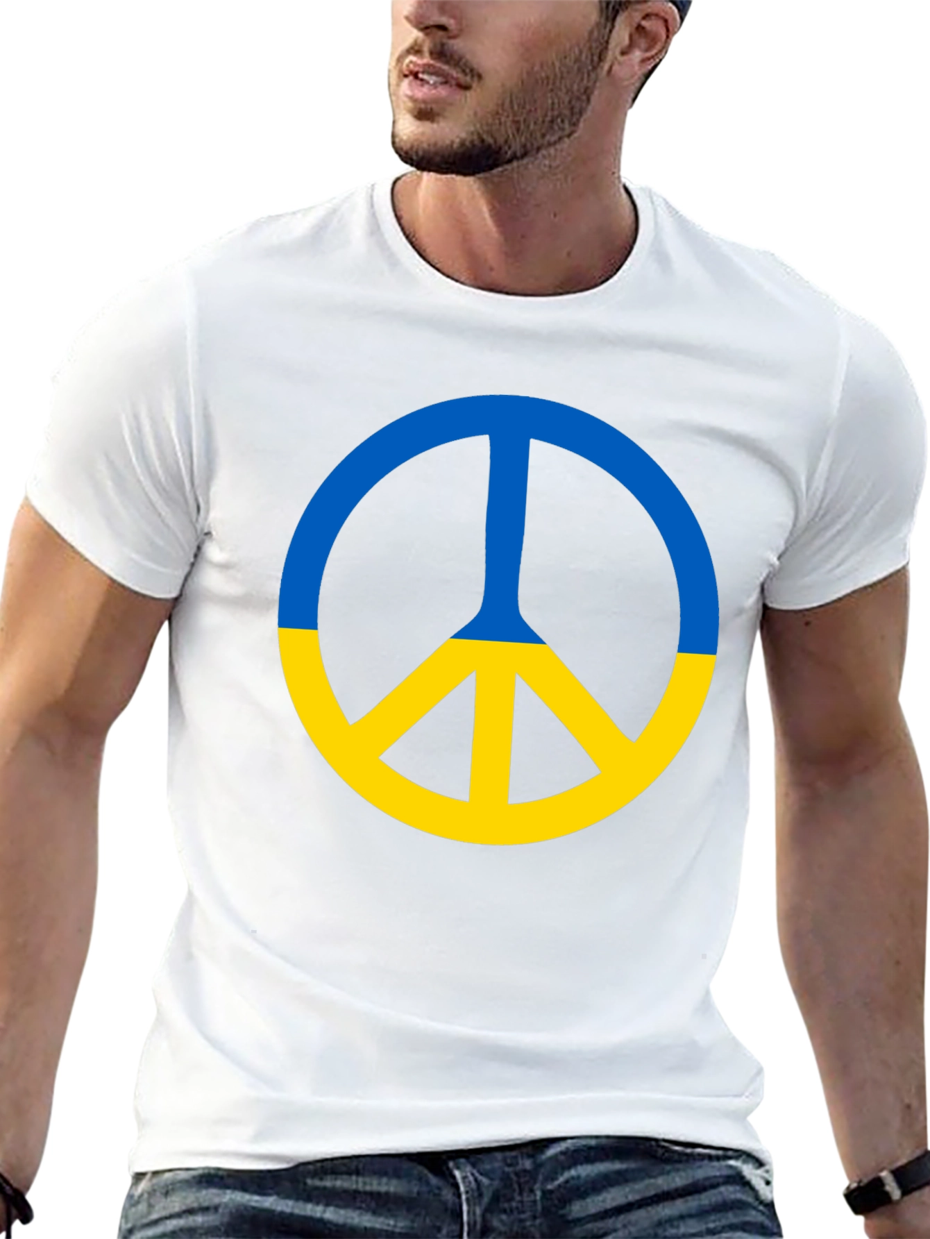 Ukraine Peace Sign Black T-Shirt