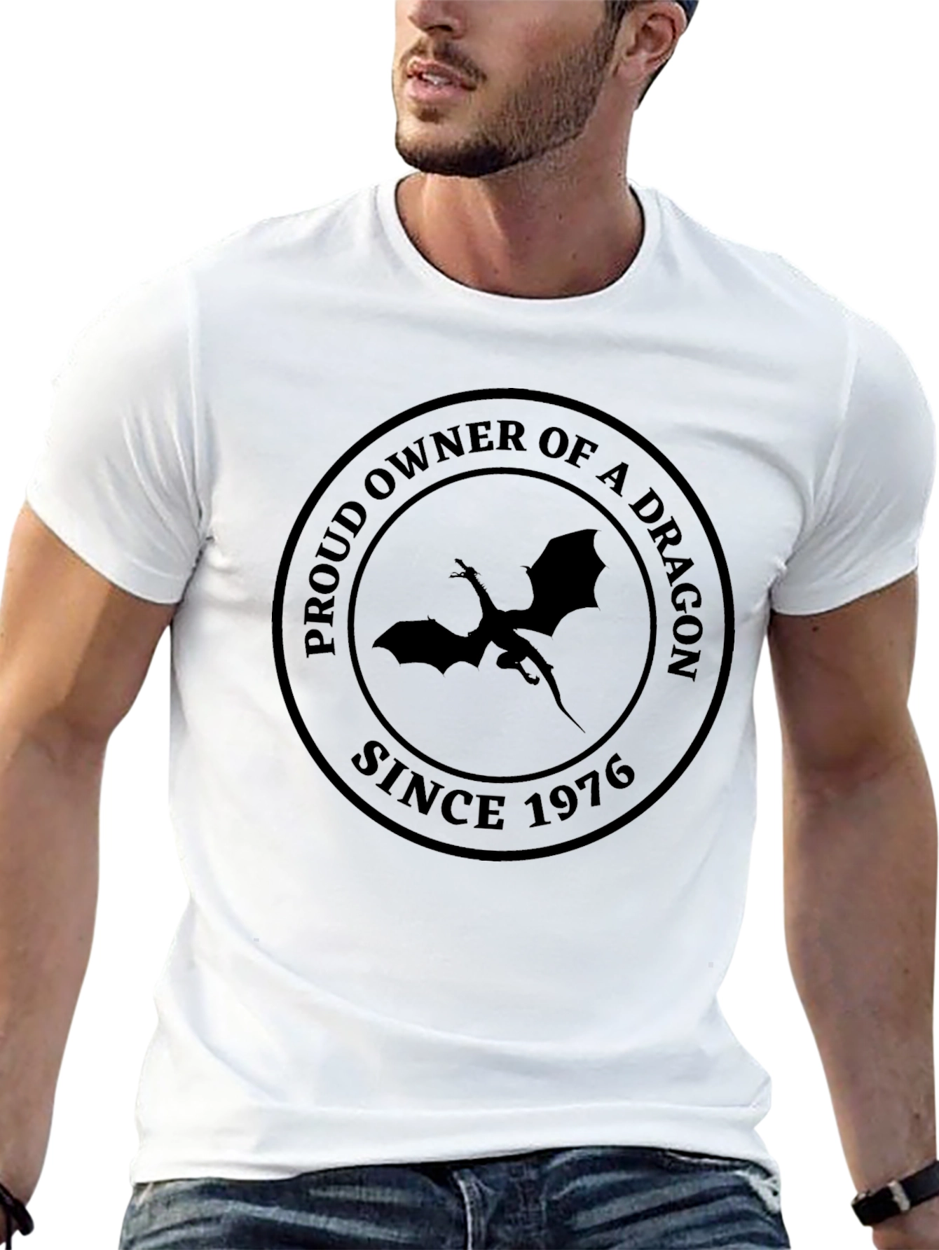 Proud Dragon Owner T-Shirt - Since 1976 Black Tee