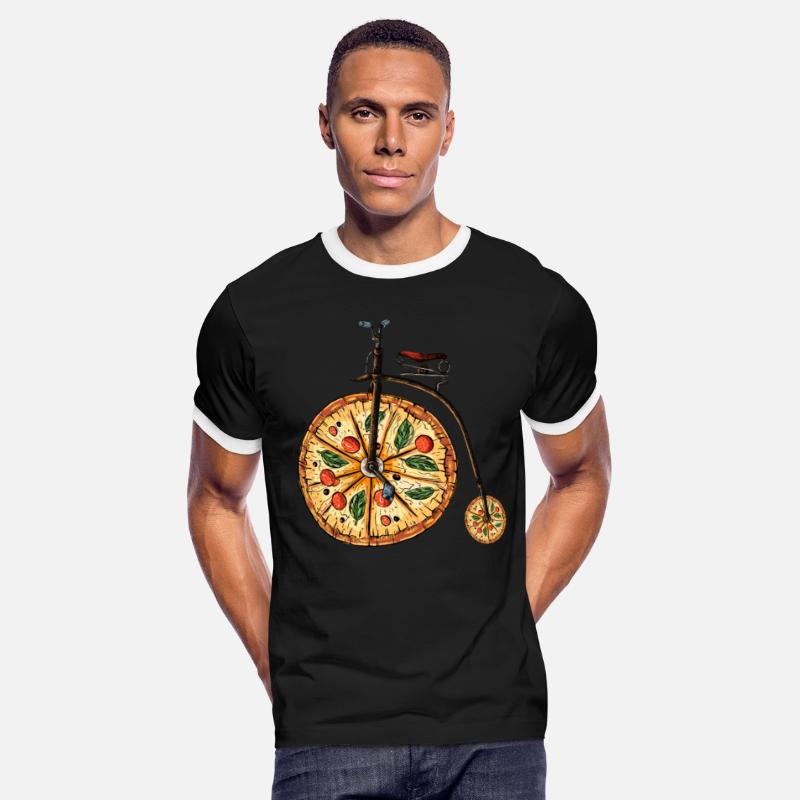 Pizza Pun With Penny Farthing Bicycle Art Bike Pun