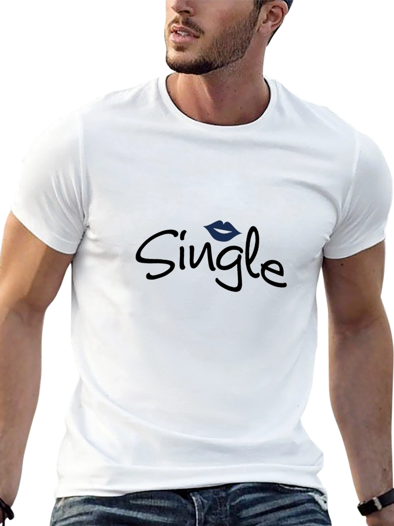 Single Lips Graphic Black Tee