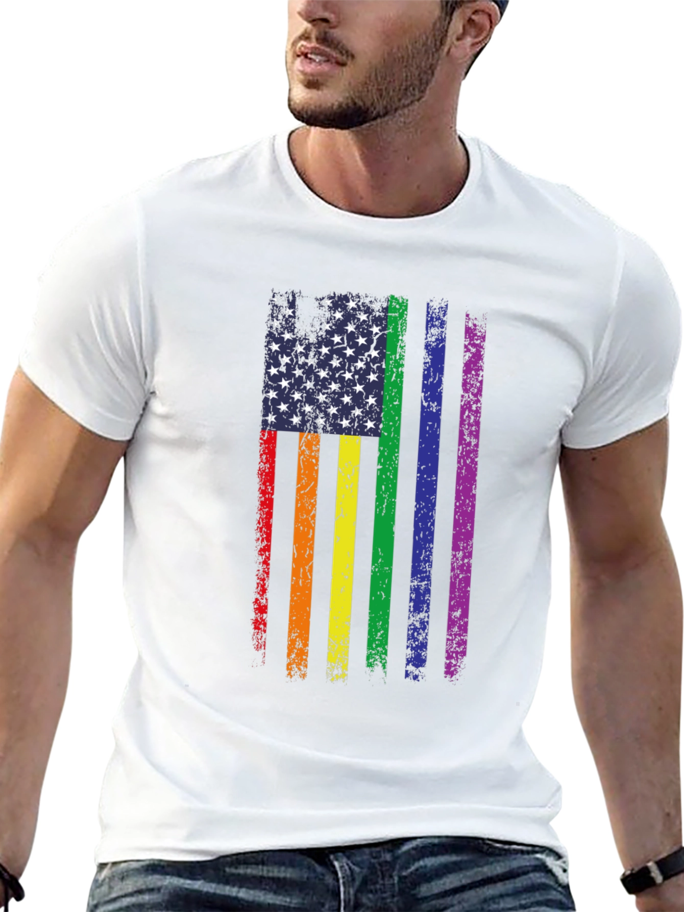 Pride Flag USA Graphic Tee