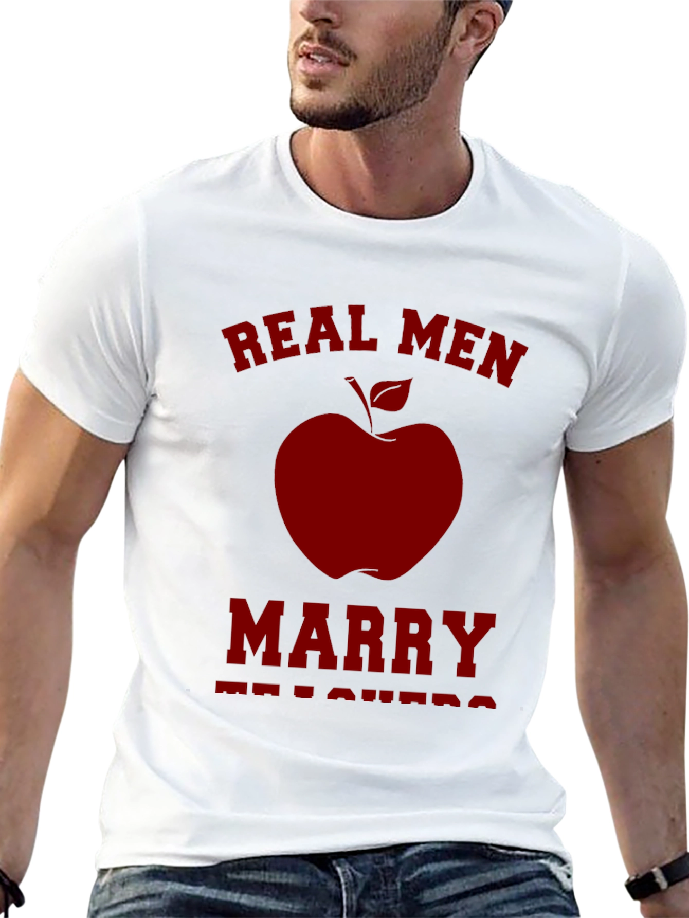 Real Men Marry Teachers Graphic Tee - Black