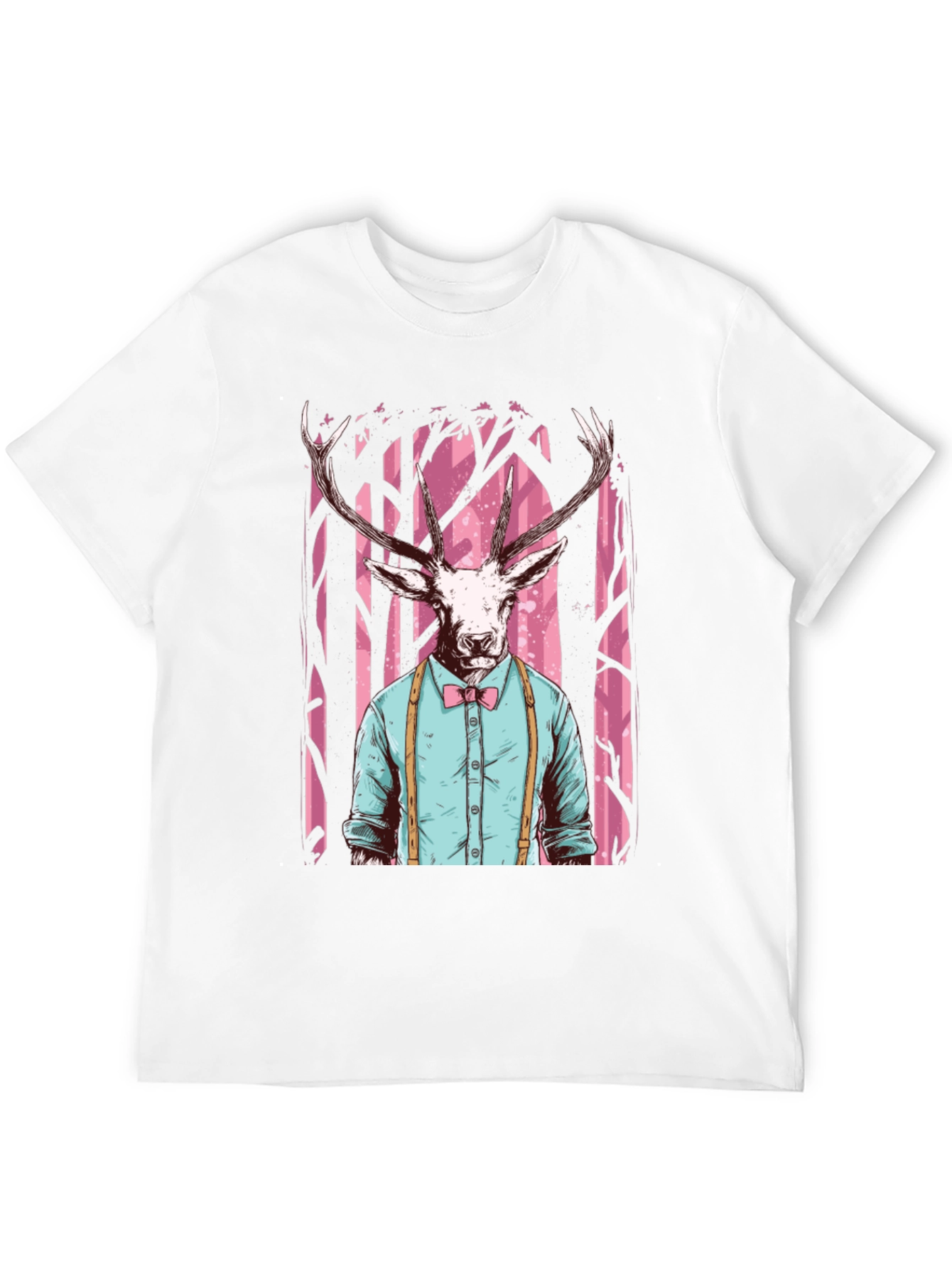 Deer Head Graphic Tee - Unique Animal Print Shirt