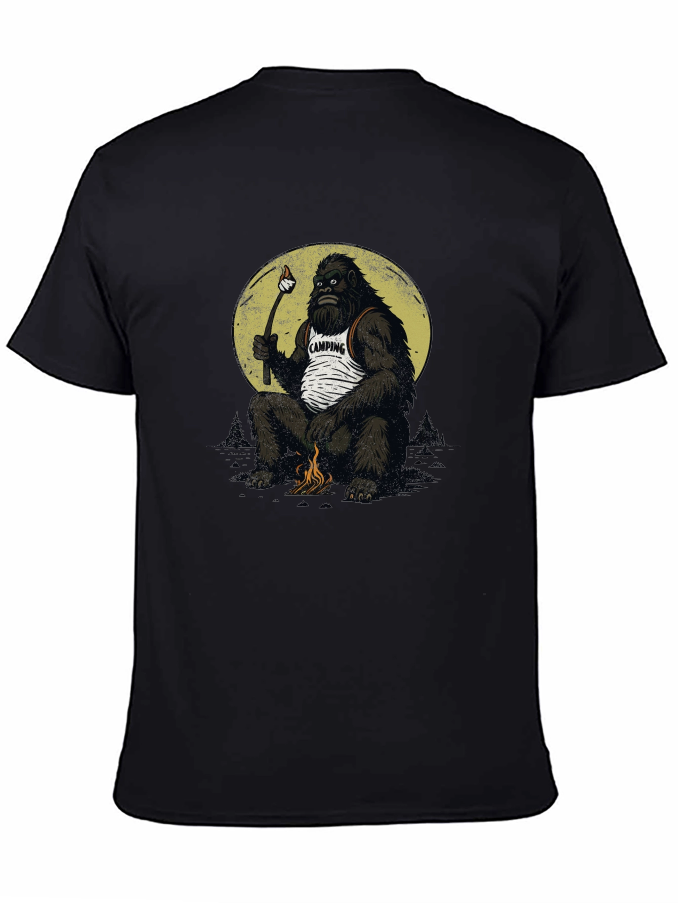 Camping Gorilla Black T-Shirt
