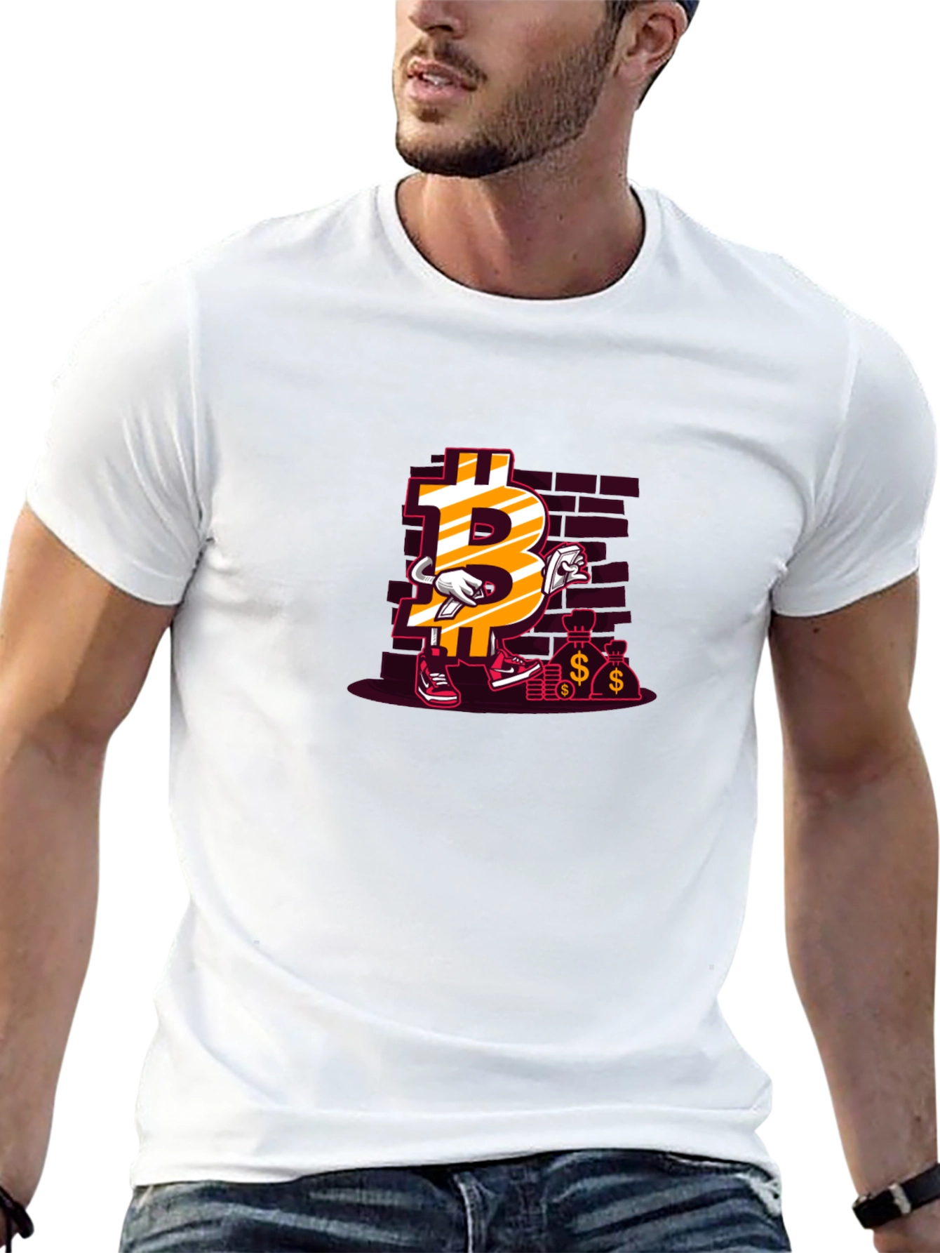 Bitcoin Cartoon Black T-shirt