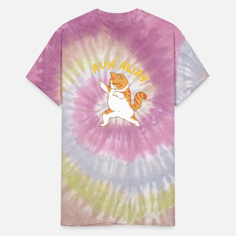 RUN AWAY BROWN AND WHITE CAT