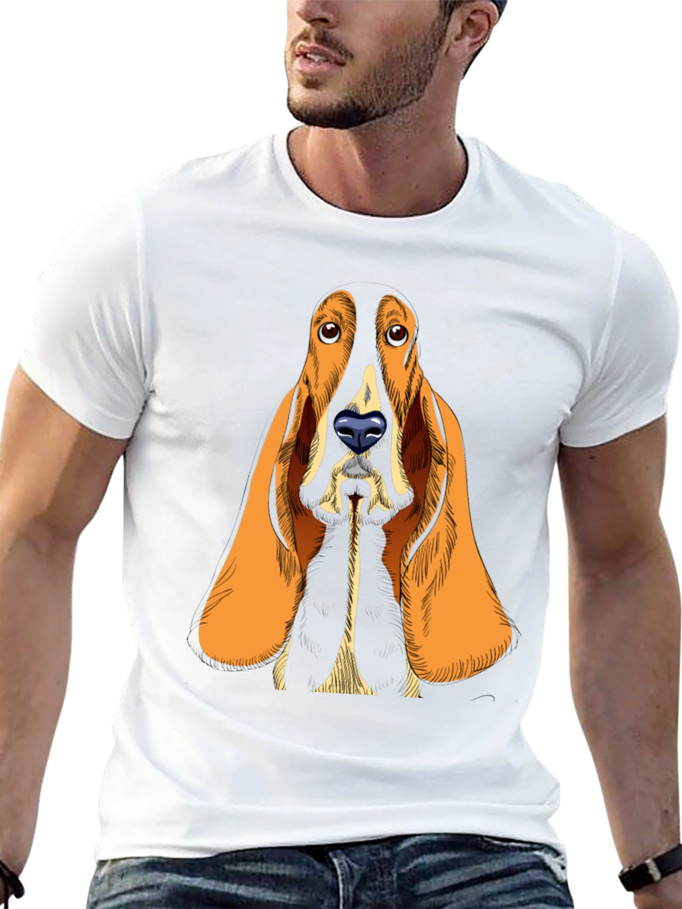 Dog Graphic Print T-Shirt - Unique Canine Design