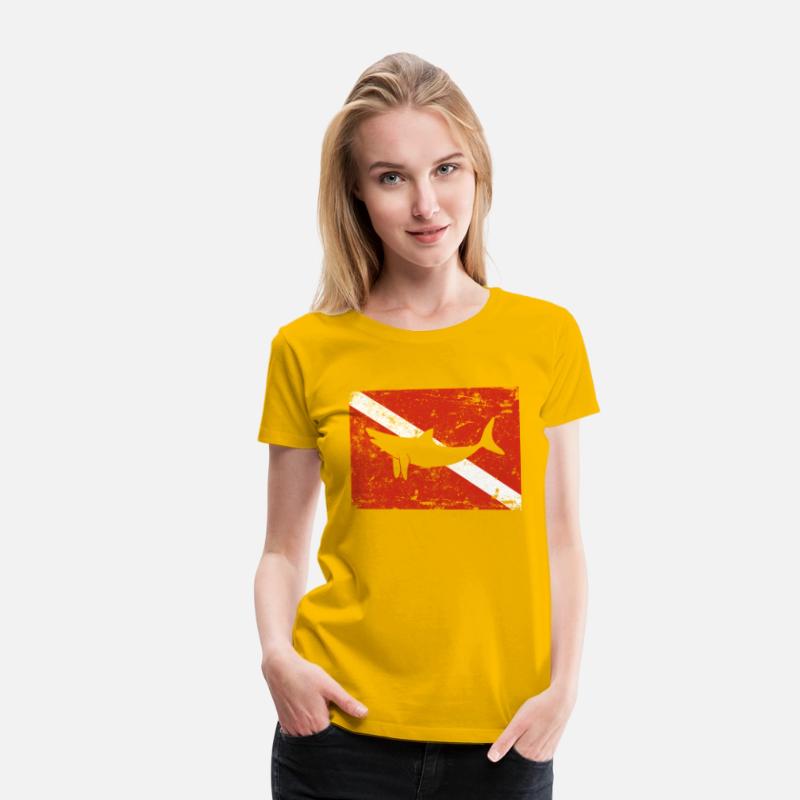 Shark On A Dive Flag Scuba