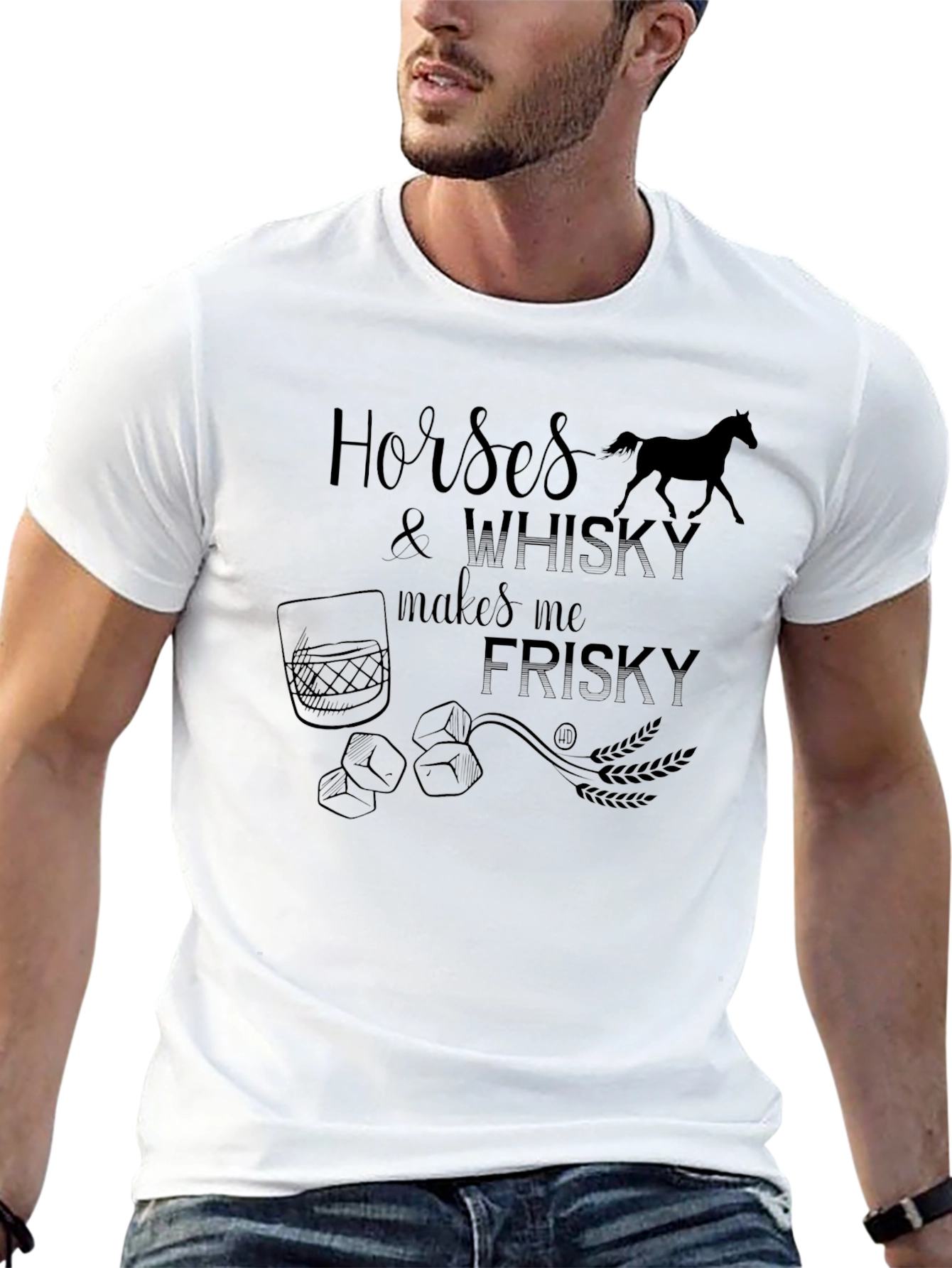 Horses & Whiskey Graphic Tee - Frisky Fun