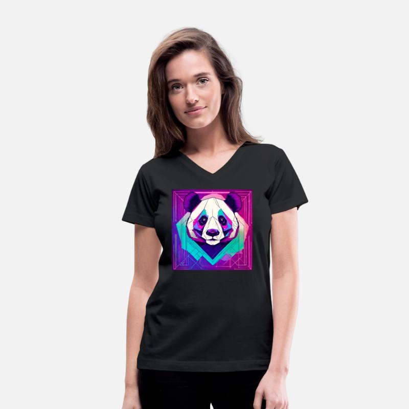 Synthwave Neon Geo Panda