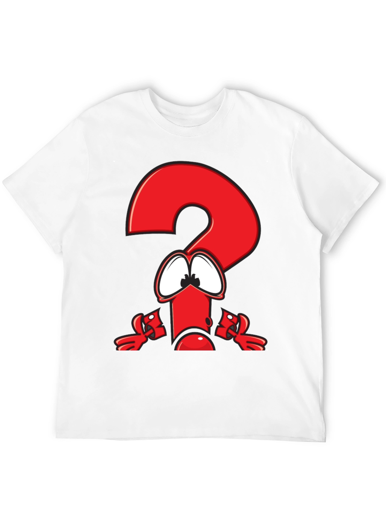 Funny Cartoon Question Mark Graphic T-Shirt