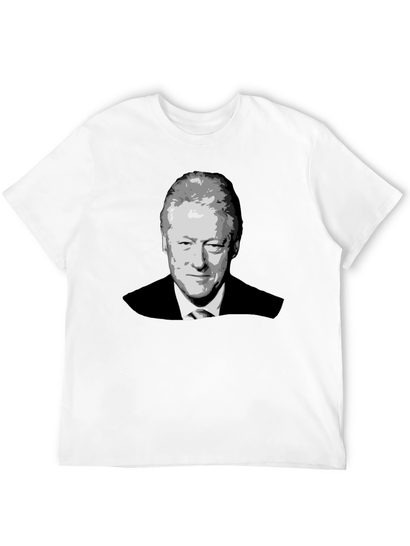 Bill Clinton Portrait Graphic T-Shirt - Black
