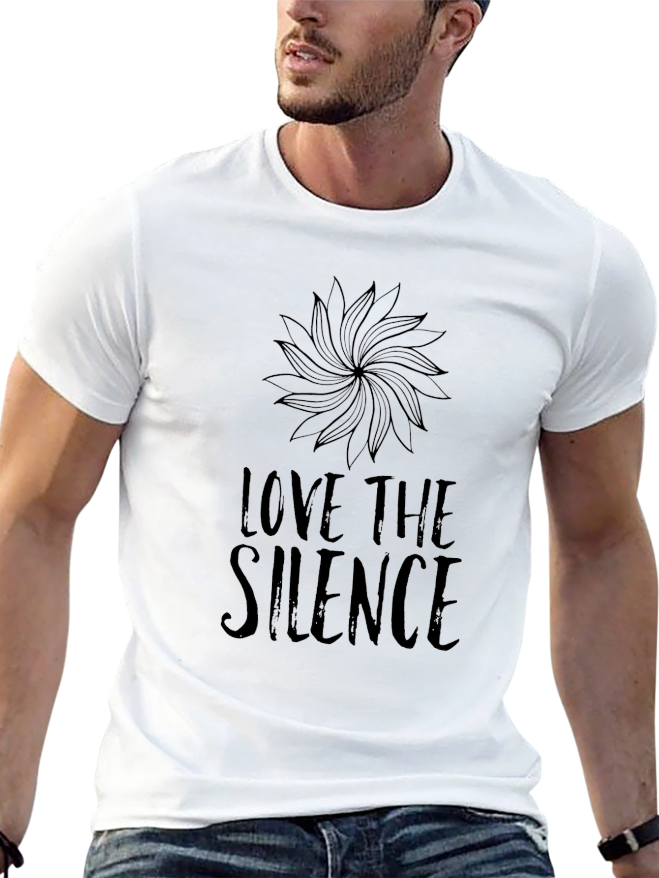 Love The Silence Graphic Black Tee