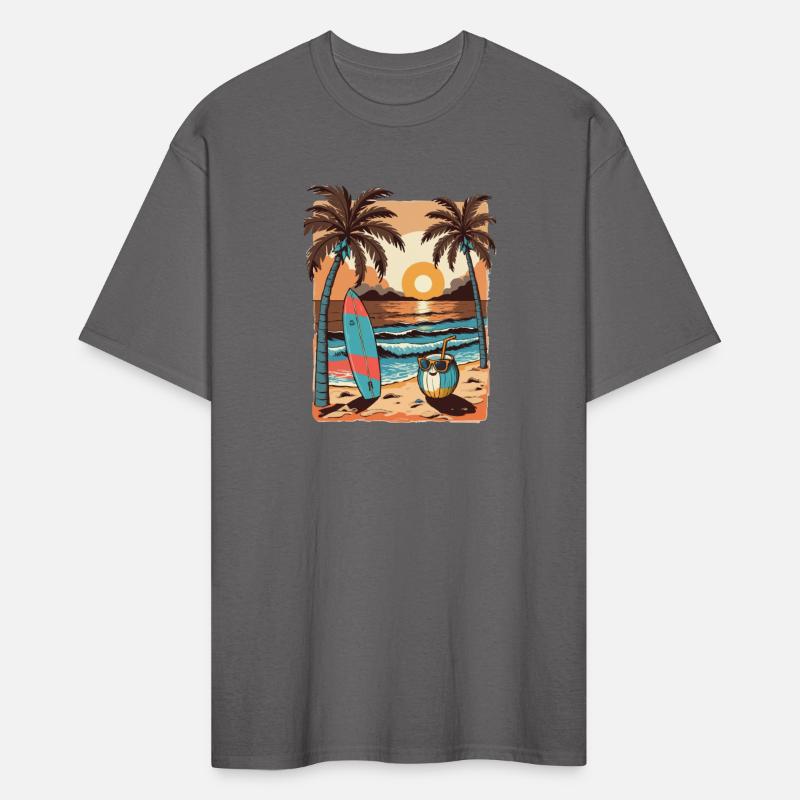 Tropical Surf Sunset Tee | Summer Vibes Beachwear