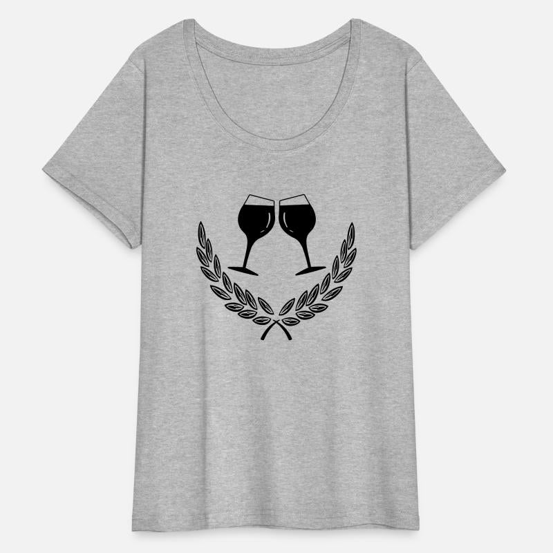 Two wine glasses in laurel wreath wine taster logo