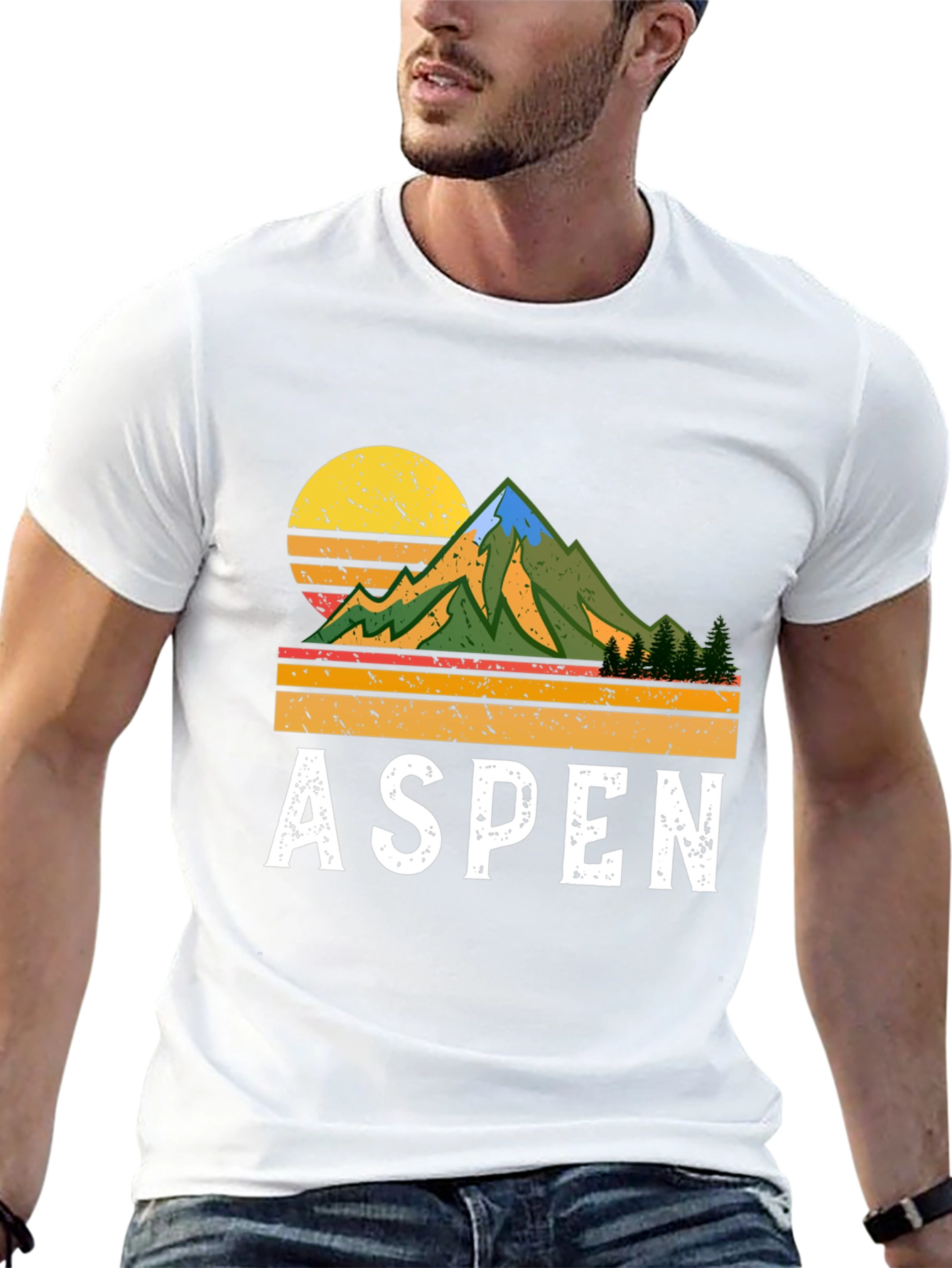 Aspen Retro Mountain T-Shirt