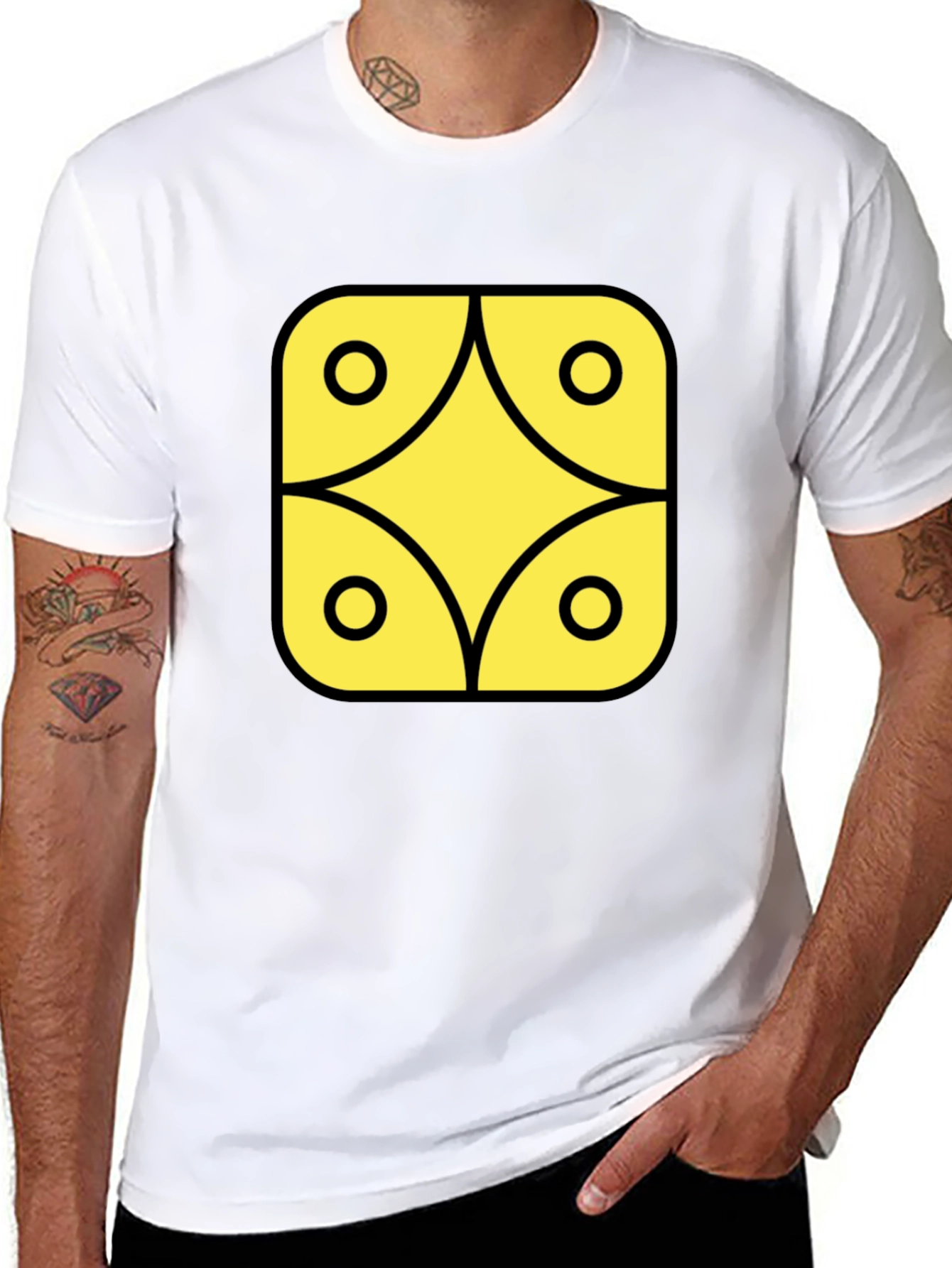 Geometric Graphic Tee - Black