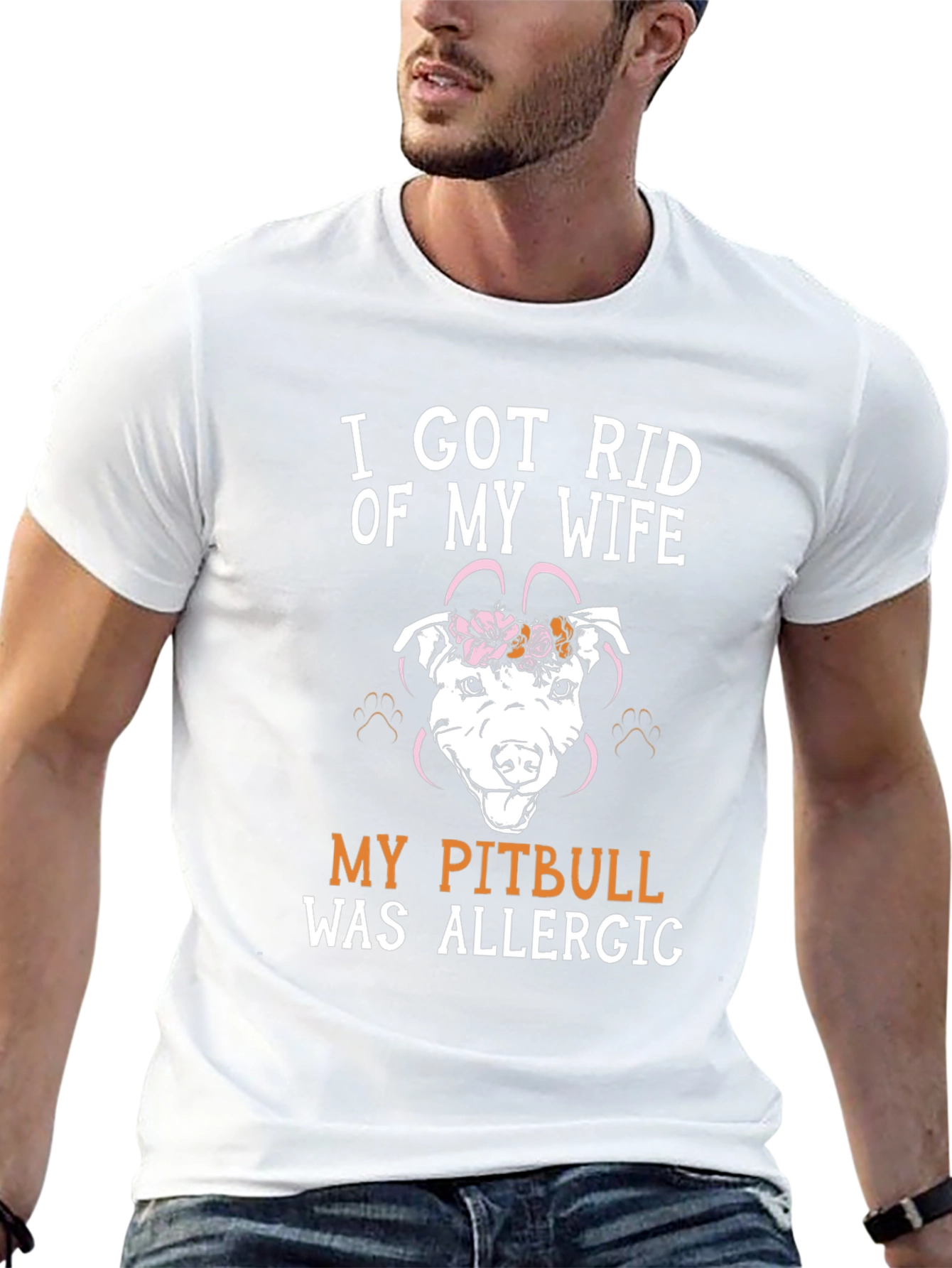 Pitbull Allergic Wife T-Shirt - Funny Dog Lover Tee