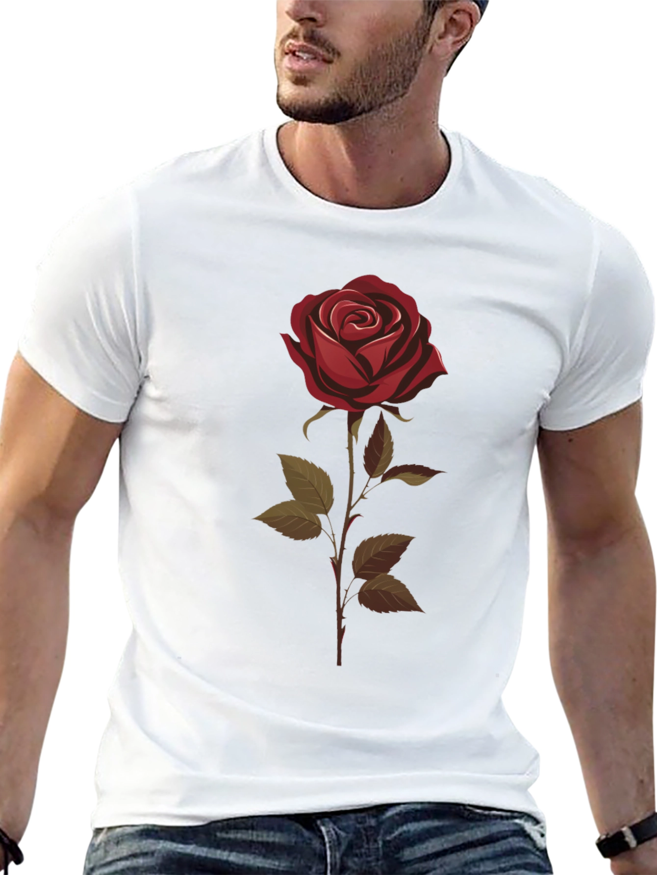 Rose Graphic T-Shirt - Classic Floral Design