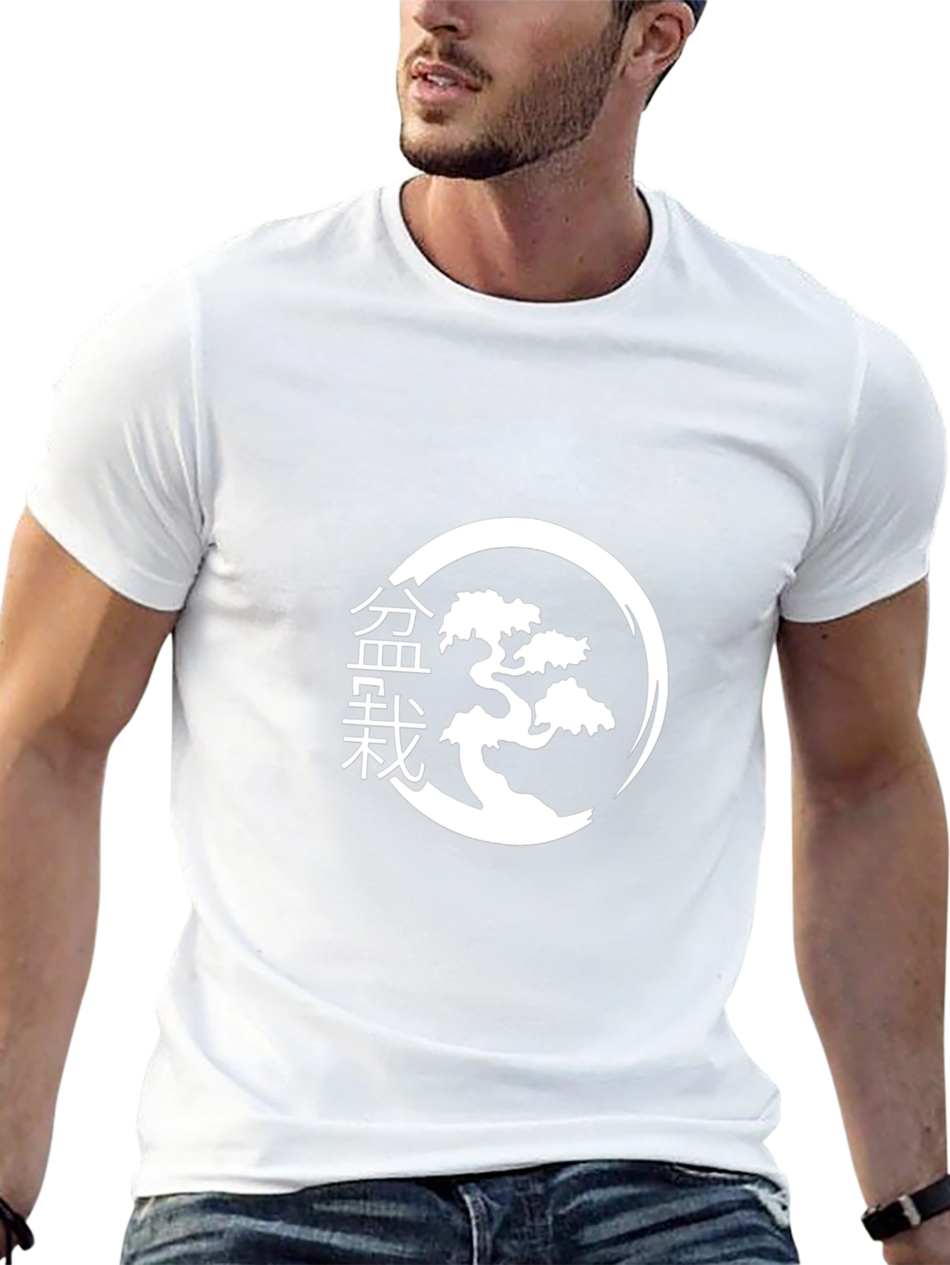 Bonsai Tree Graphic Tee - Black Cotton T-Shirt