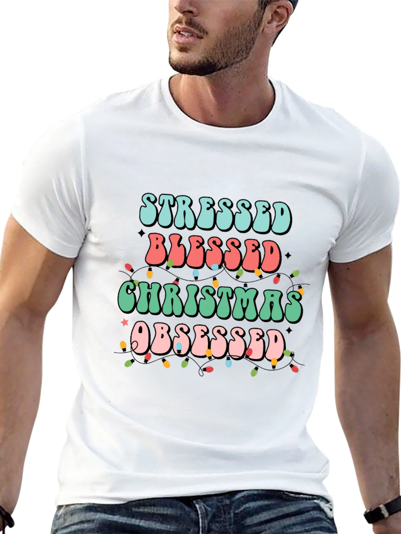 Stressed Blessed Christmas Obsessed T-Shirt
