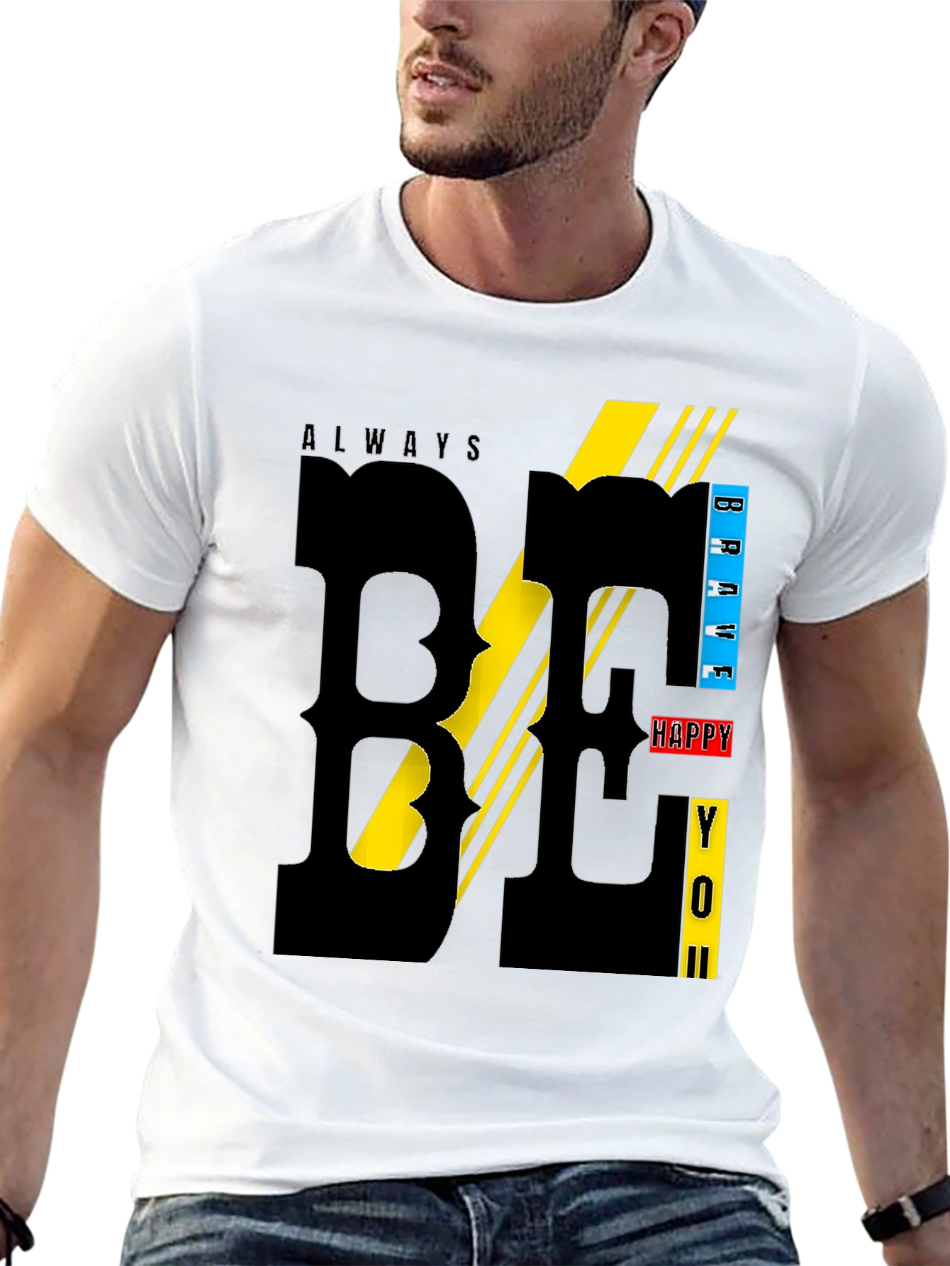 Stylish Black T-Shirt with Bold BE YOU Design