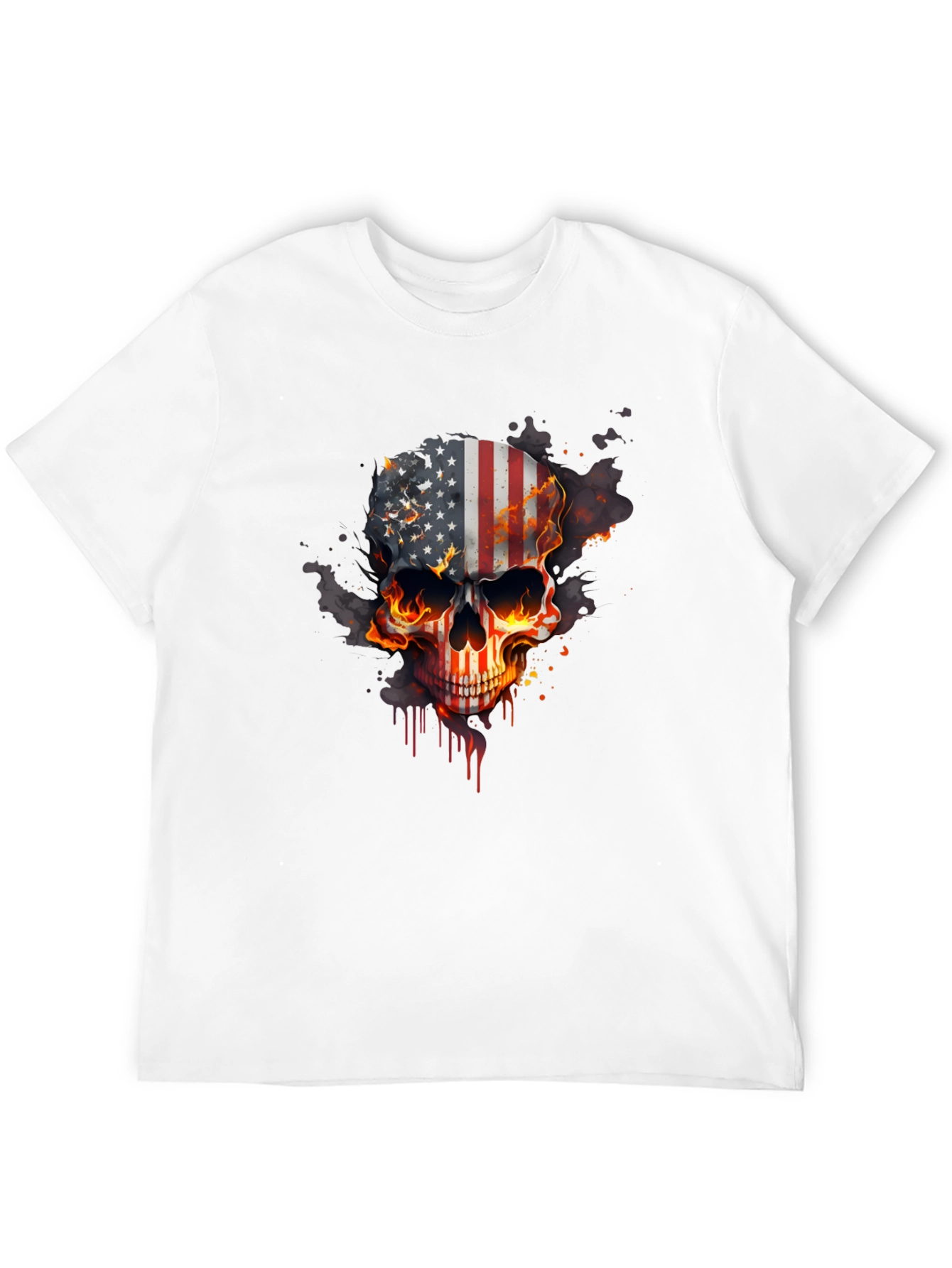 American Flag Skull Graphic Tee