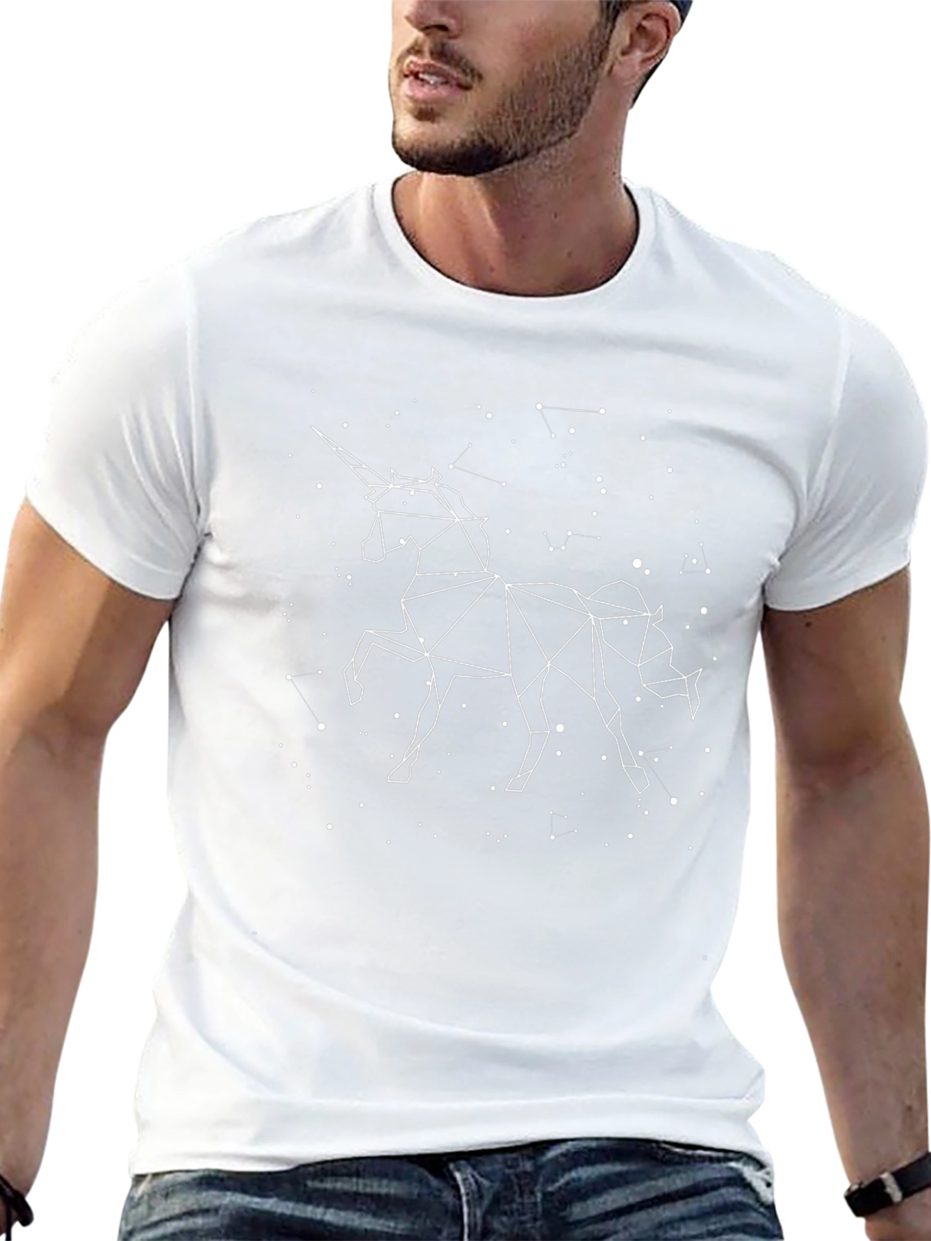 Geometric Unicorn Constellation Graphic Tee