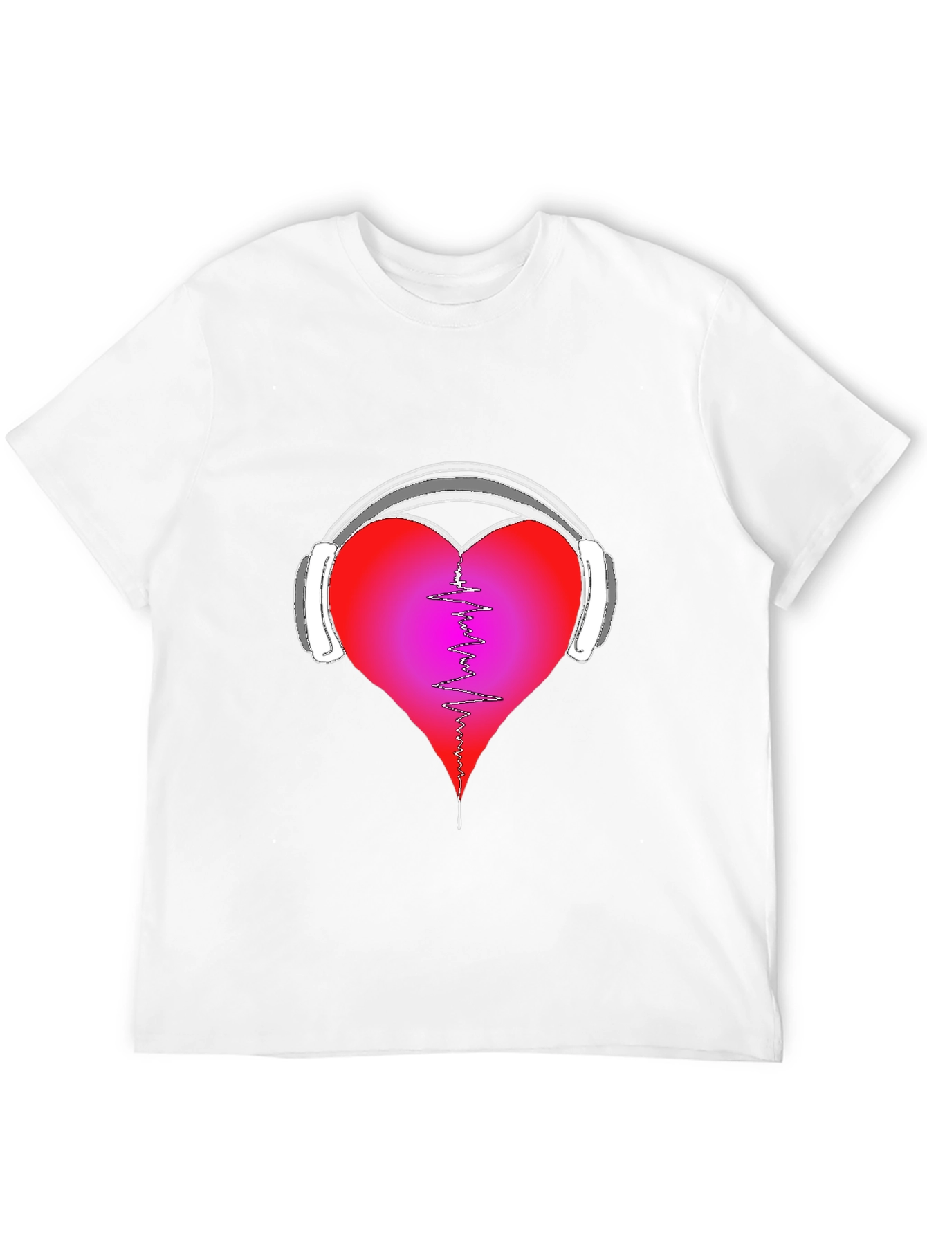 Heart Headphones Graphic Tee - Music Lover Shirt