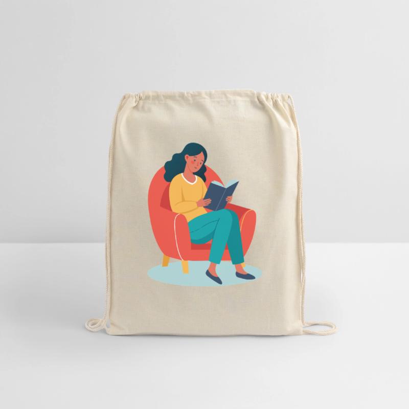 Woman Reading in Armchair Illustration