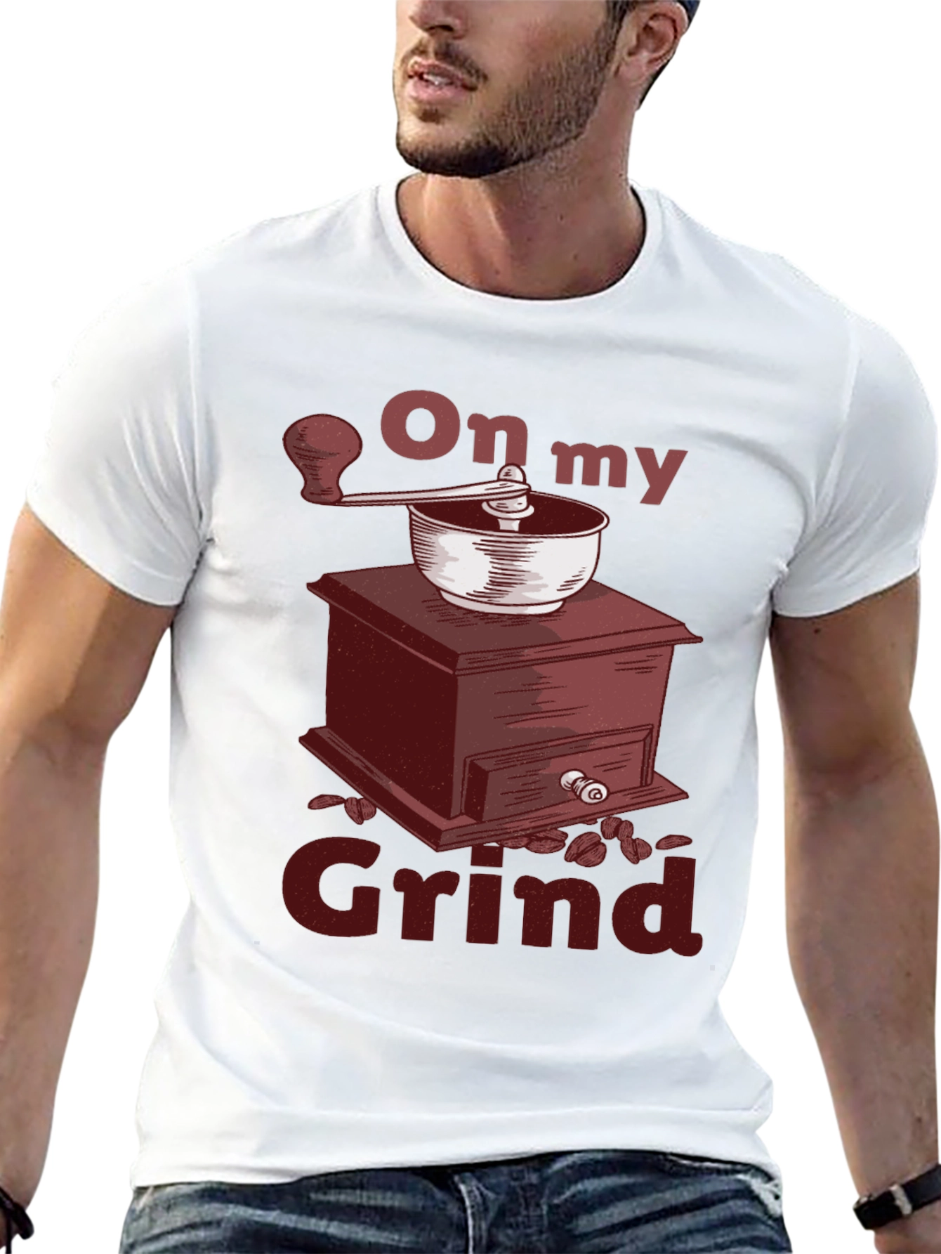 On My Grind T-Shirt - Coffee Grinder Graphic Tee