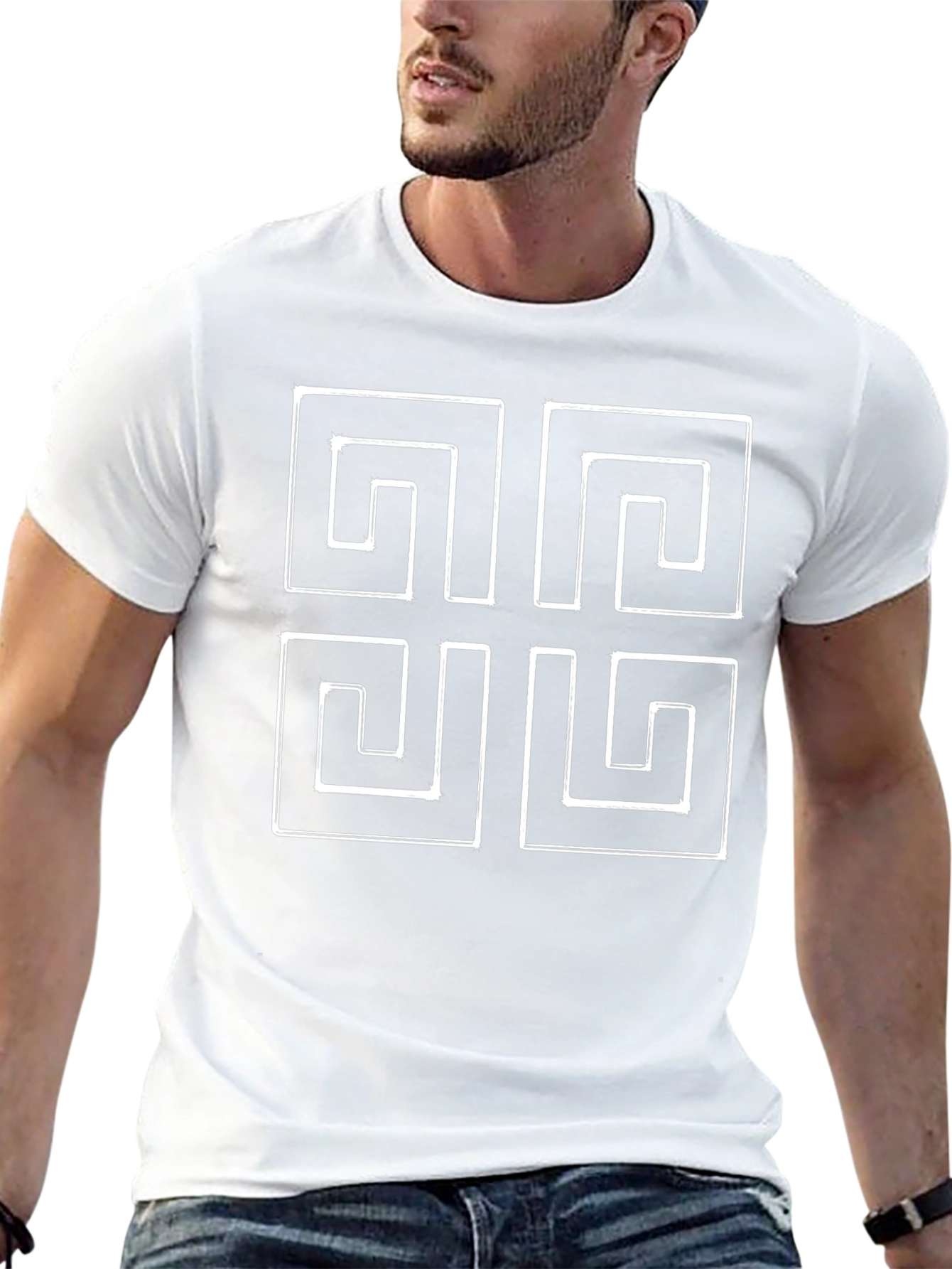 Geometric Pattern Black T-Shirt