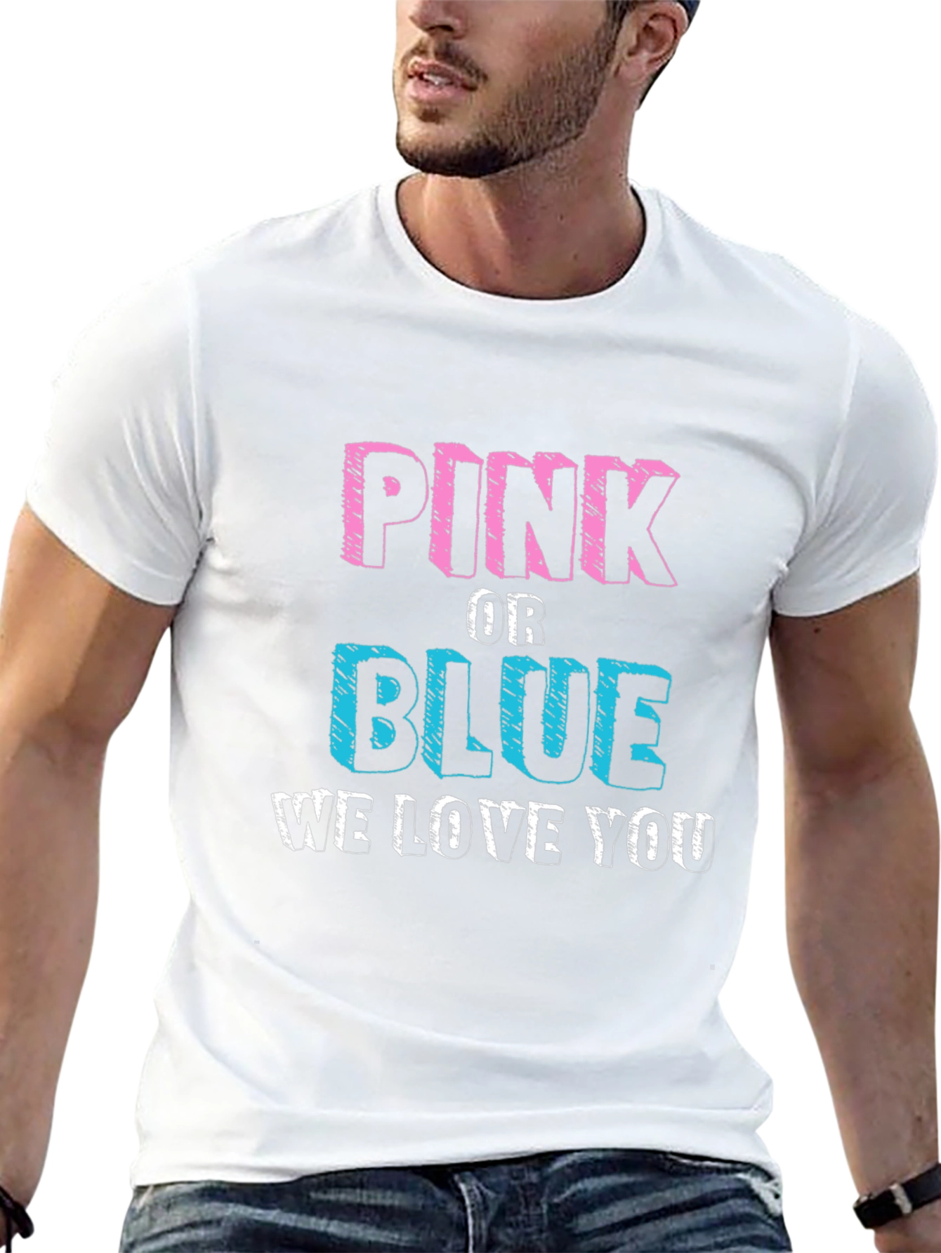 Pink or Blue Baby Gender Reveal T-Shirt