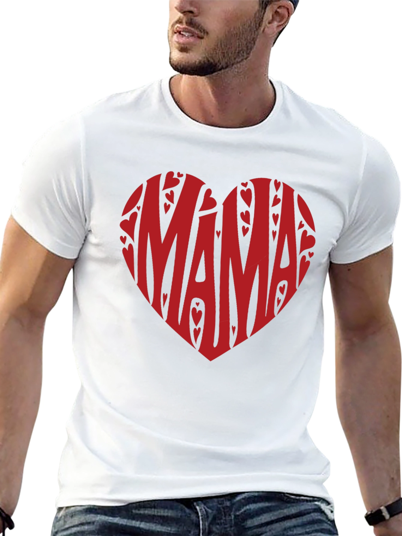 Mama Heart Graphic T-Shirt - Black Cotton Tee