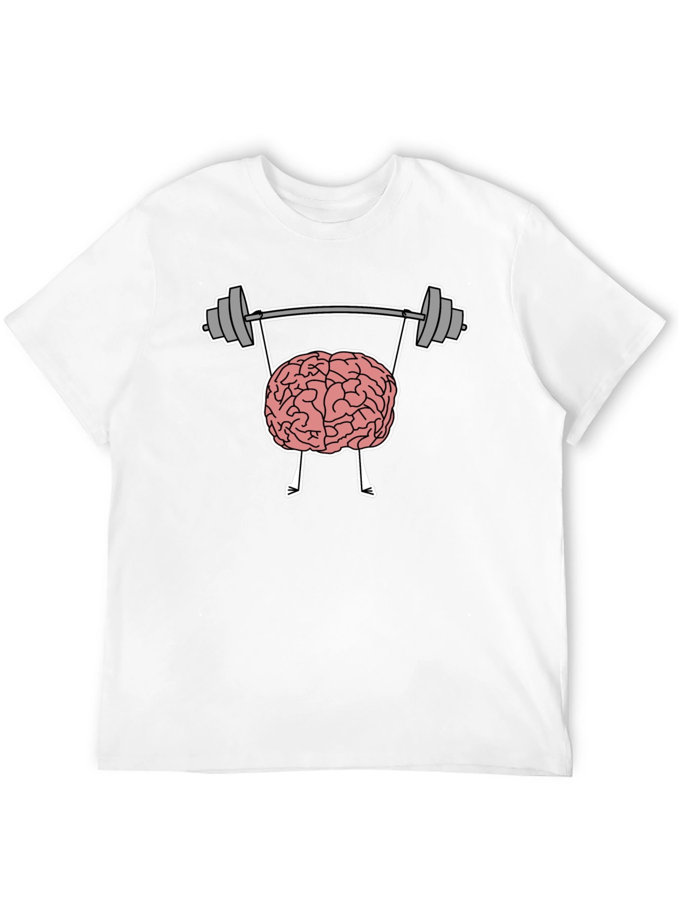 Brain Lifting Weights Graphic Tee - Black Cotton T-Shirt