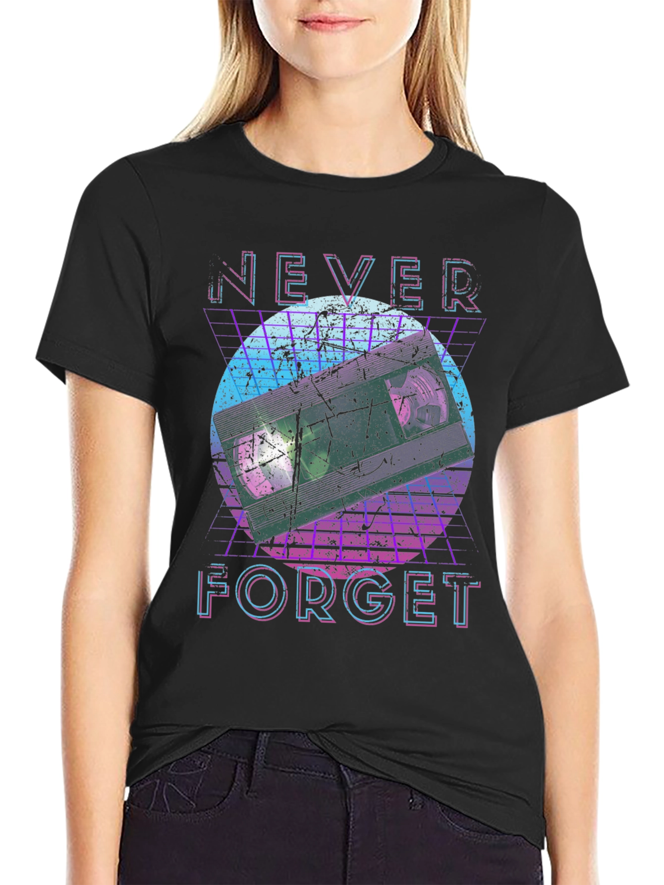 Retro Never Forget VHS Tape Graphic T-Shirt